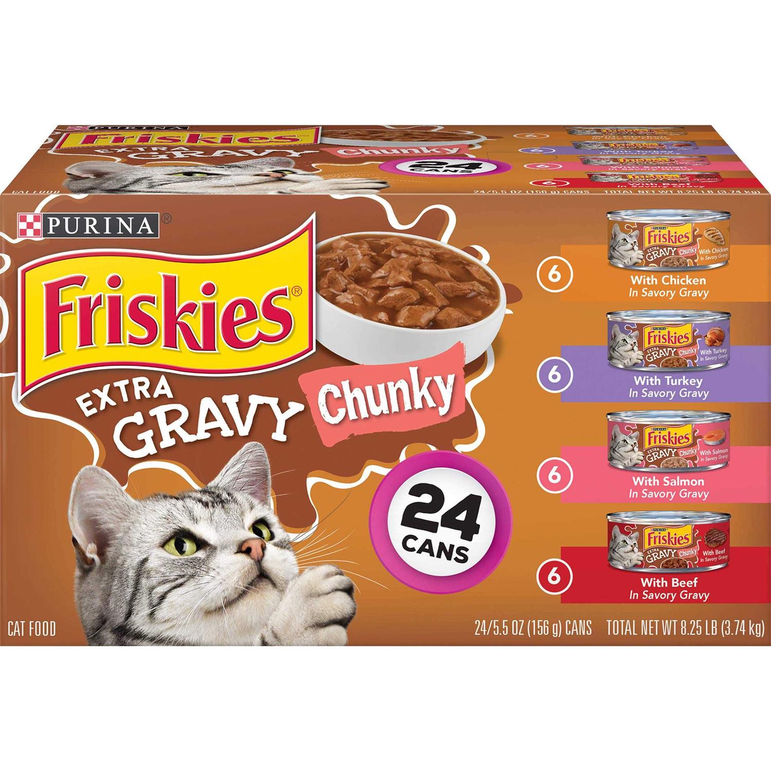 Purina Friskies Extra Gravy Chunky Wet Cat Food Variety Pack