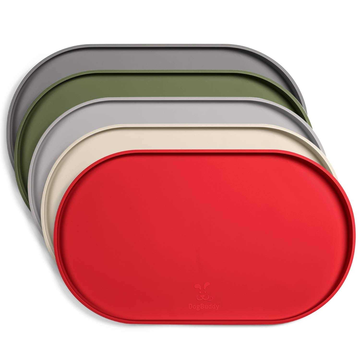 DogBuddy Dog Food Mat Waterproof Dog Bowl Mat, Silicone Dog Mat for Food and Water