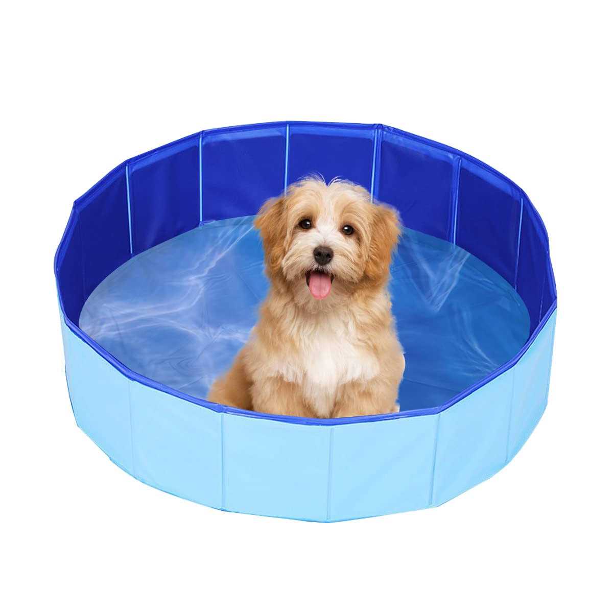 Enenes Dog Pool Pool PVC Dog Swimming Pool 24 x 8 Inch Folding Dog Bath Tub Collapsible