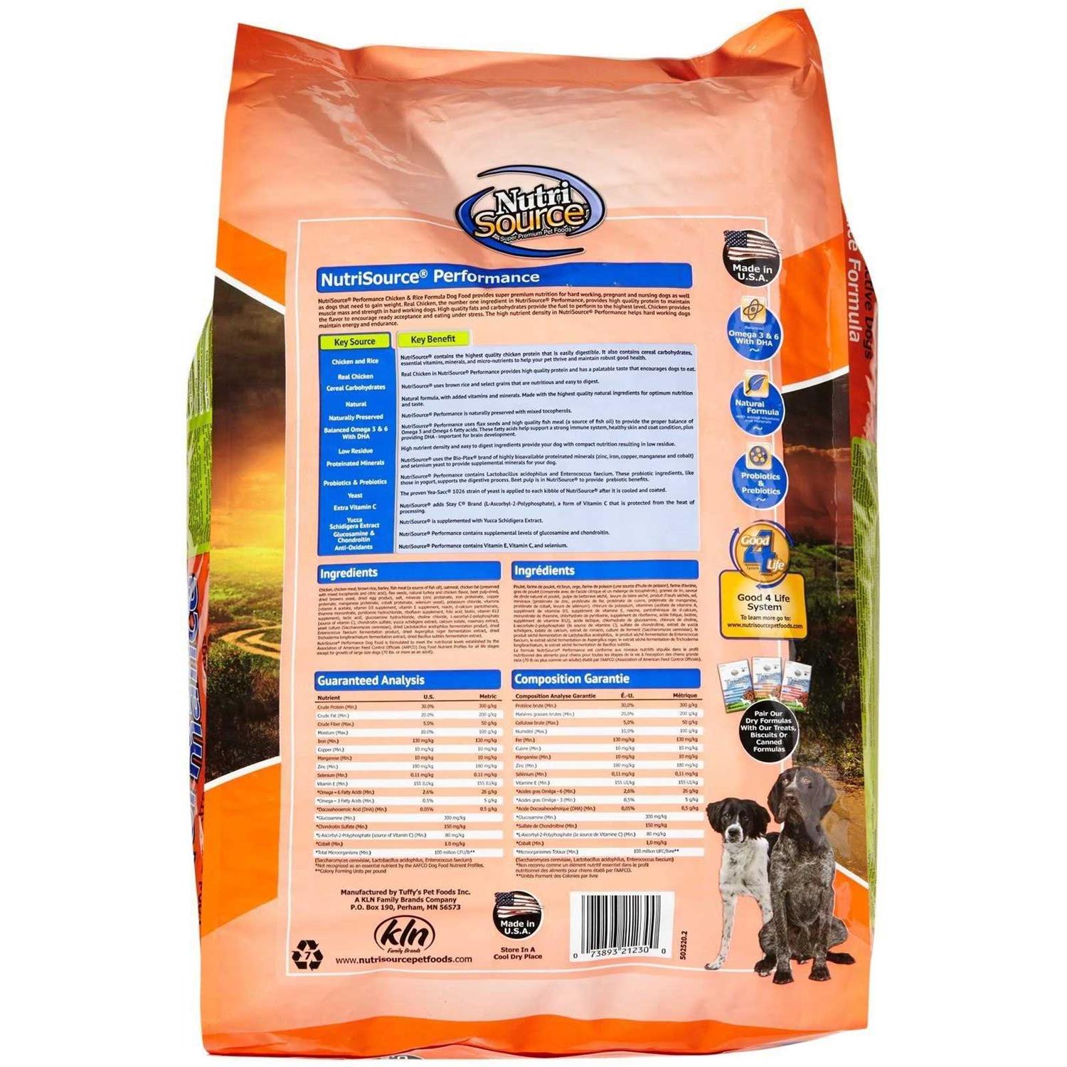 NutriSource Performance Chicken & Rice Dry Dog Food