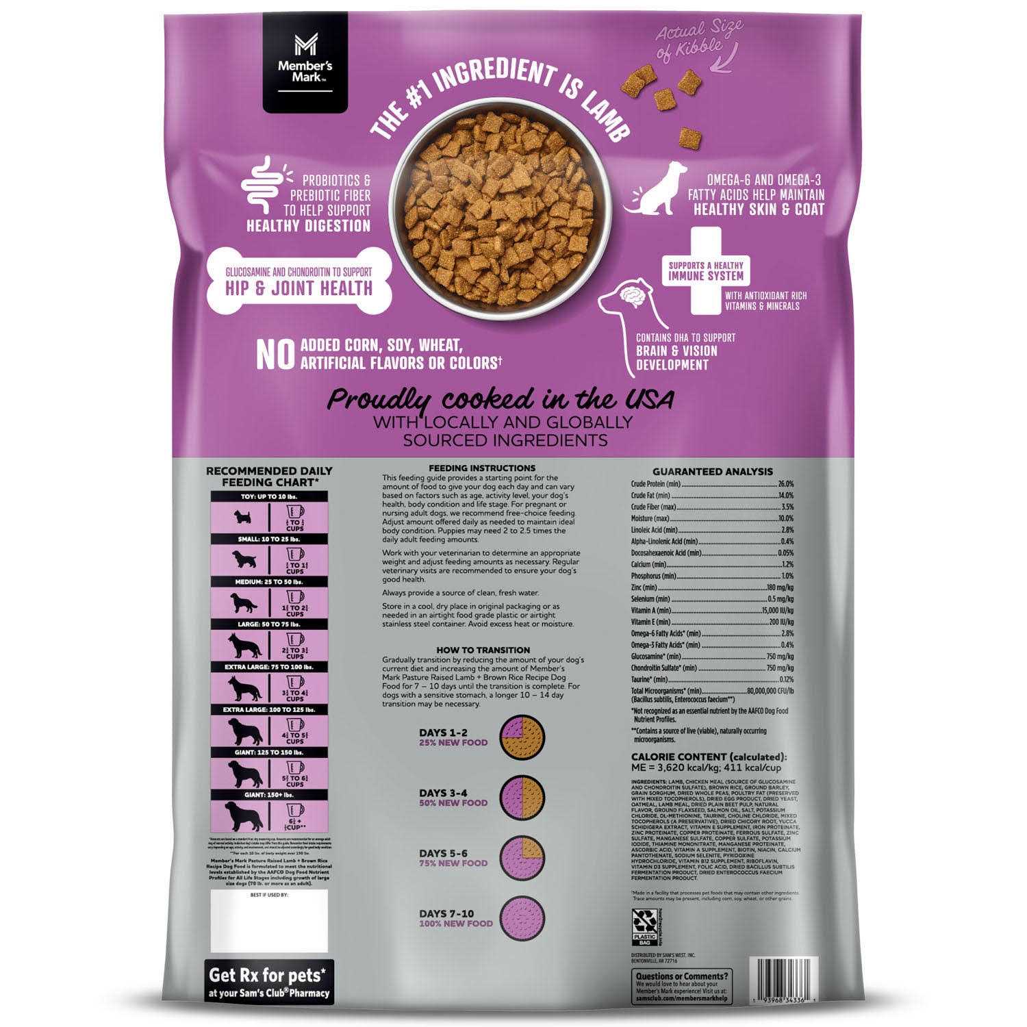 Member’s Mark Pasture Raised Lamb + Brown Rice Recipe Dry Dog Food