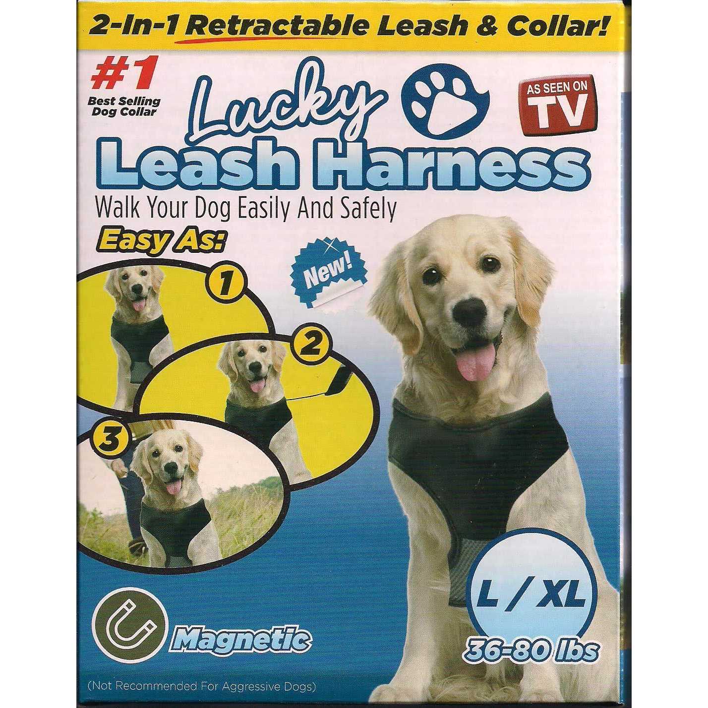 As Seen on TV Lucky Leash Magnetic Harness & Retractable Leash
