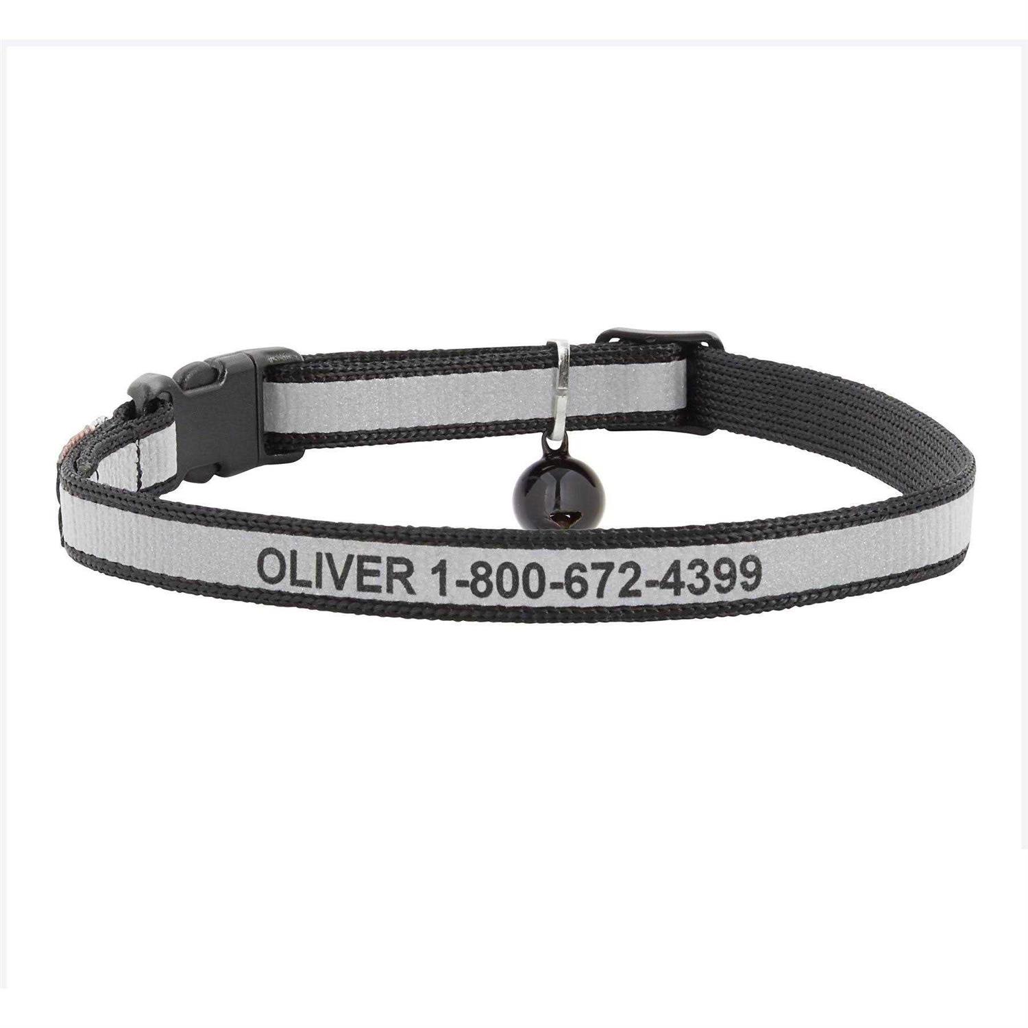GoTags Nylon Personalized Breakaway Cat Collar with Bell