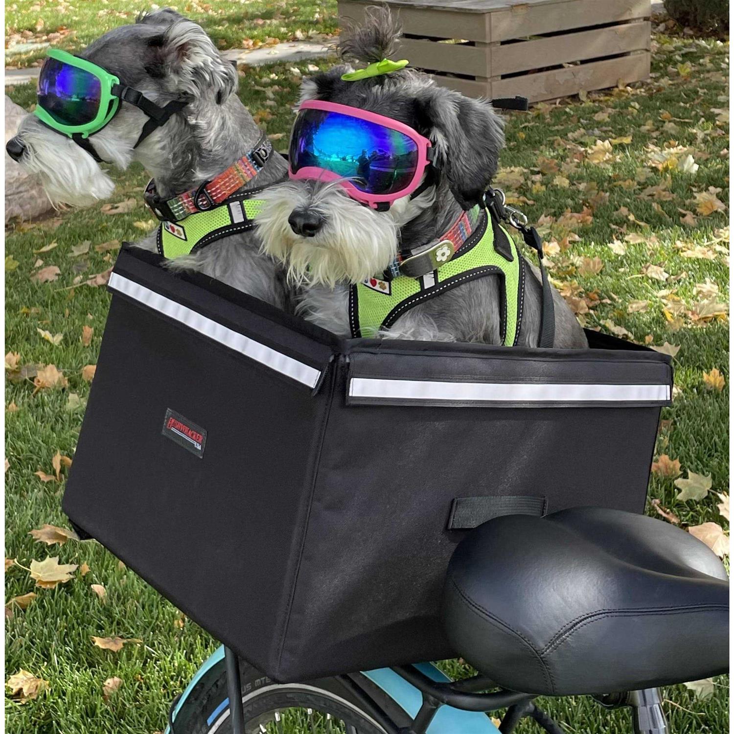 Bushwhacker Portland Bike Rack Dog, Grocery and Goods Carrier Bicycle Pannier Crate Cycling Basket Trunk Bag Rear Bed Storage Leash Carry Cargo