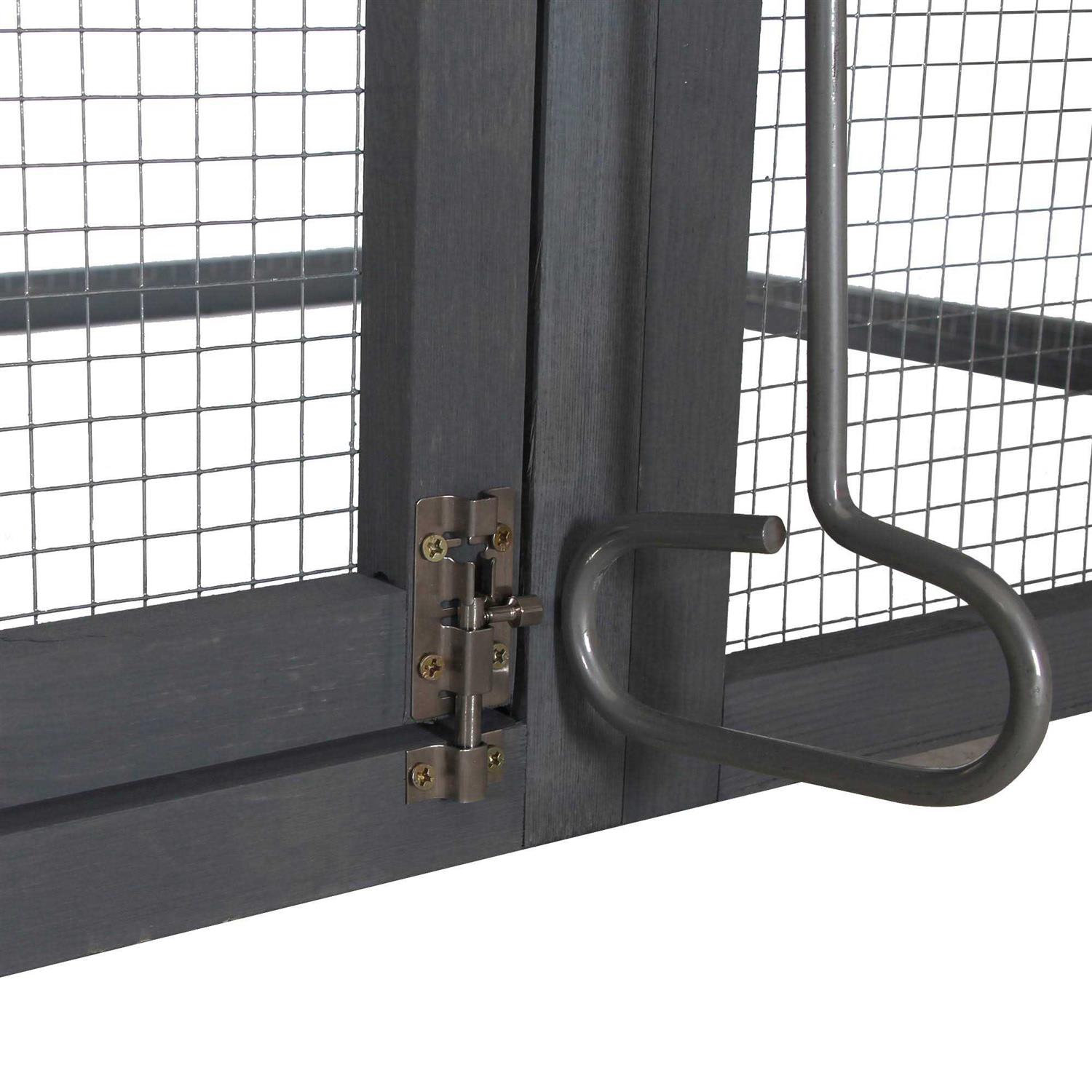 PawHut 84 Wooden Chicken Coop Hen House Outdoor with Run Nesting Box