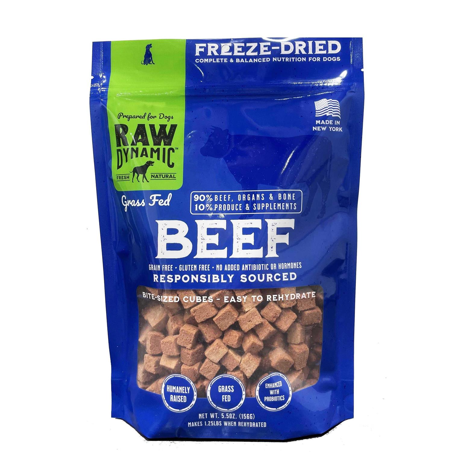 Raw Dynamic Freeze-Dried Grass-Fed Beef Recipe Dog Food