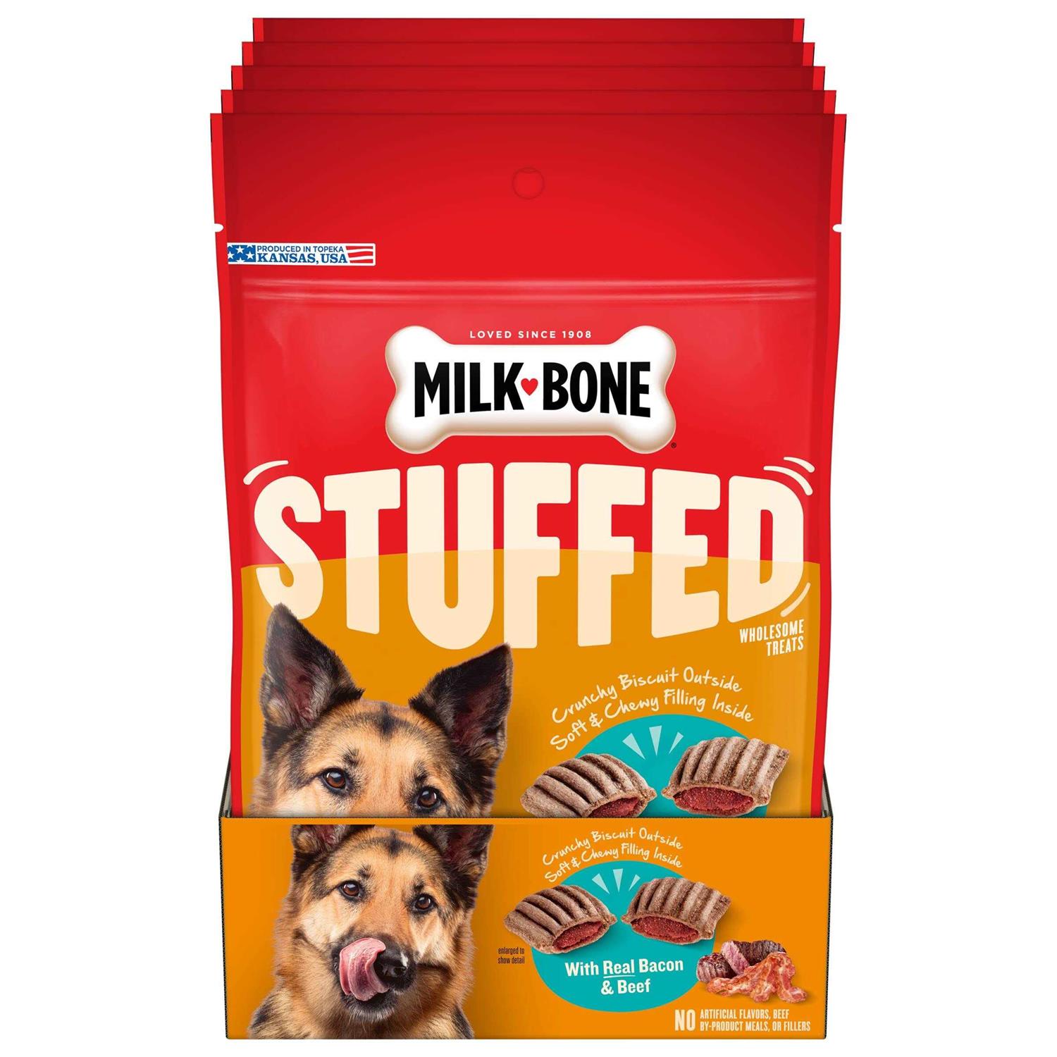 Milk-Bone Stuffed Dog Treats Bacon & Beef