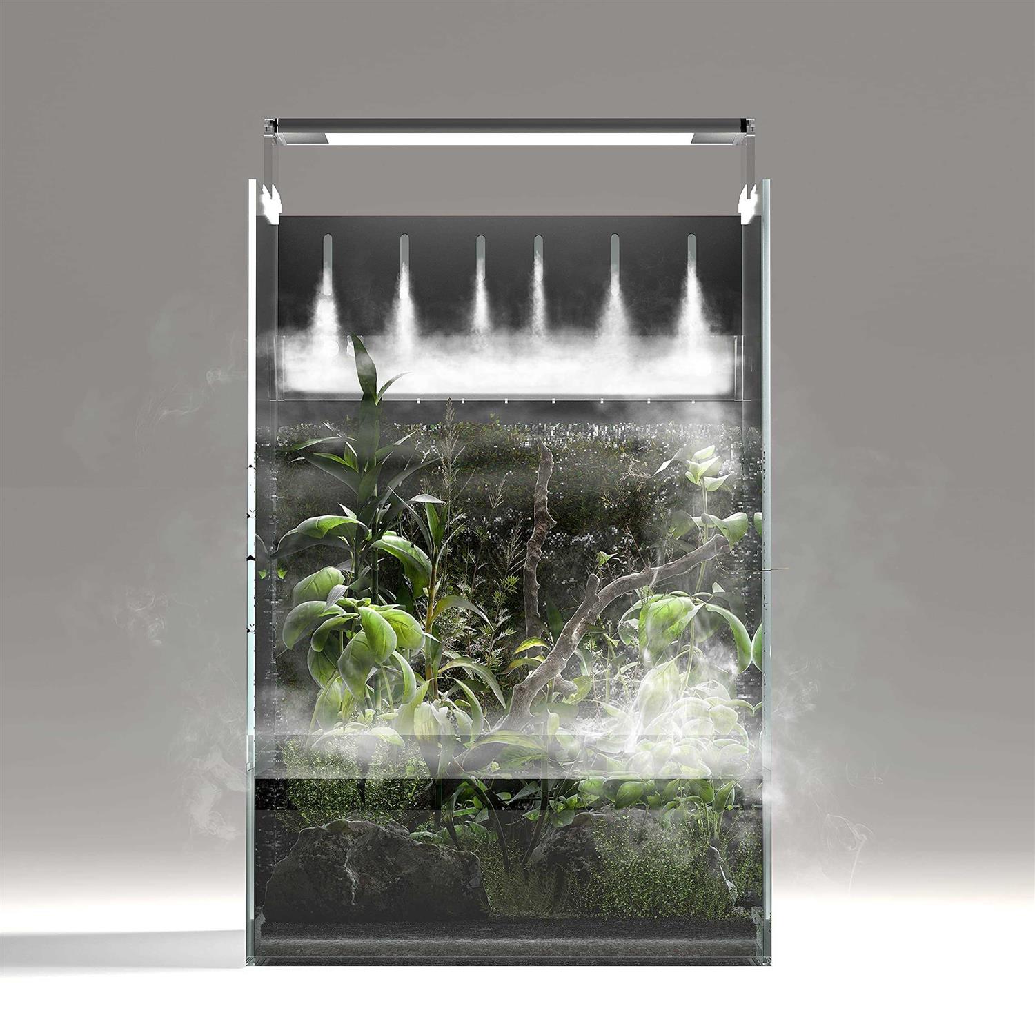 Landen AT30 Aqua Terra Tanks Terrarium All in One, Integrated Paludarium, Light, Water Pump, Mist-Flower and Mat Included, Waterfall and Rain Forest