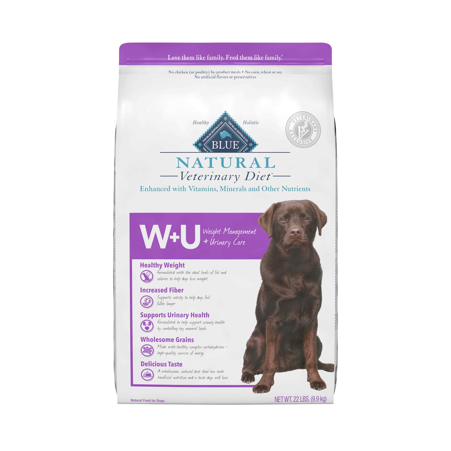 Blue Buffalo Natural Veterinary Diet W+U Weight Management + Urinary Care Dry Dog Food