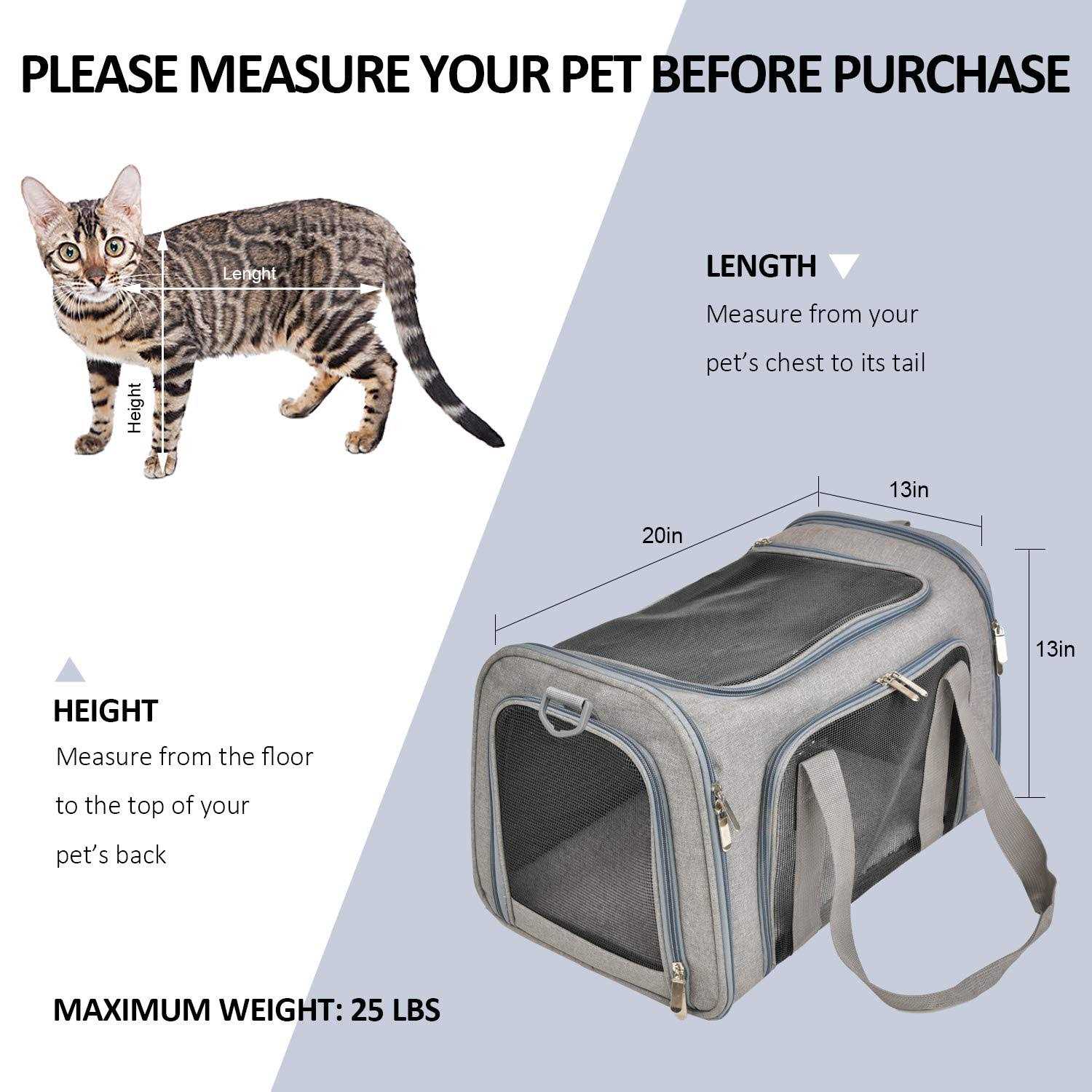 Henkelion Cat Carriers Dog Carrier Pet for Small Medium Cats Puppies up to 15 Lbs