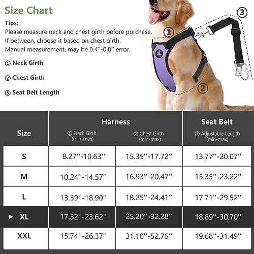 VavoPaw Dog Vehicle Safety Vest Harness, Adjustable Soft Padded Mesh Car Seat Belt Leash Harness with Travel Strap and Carabiner