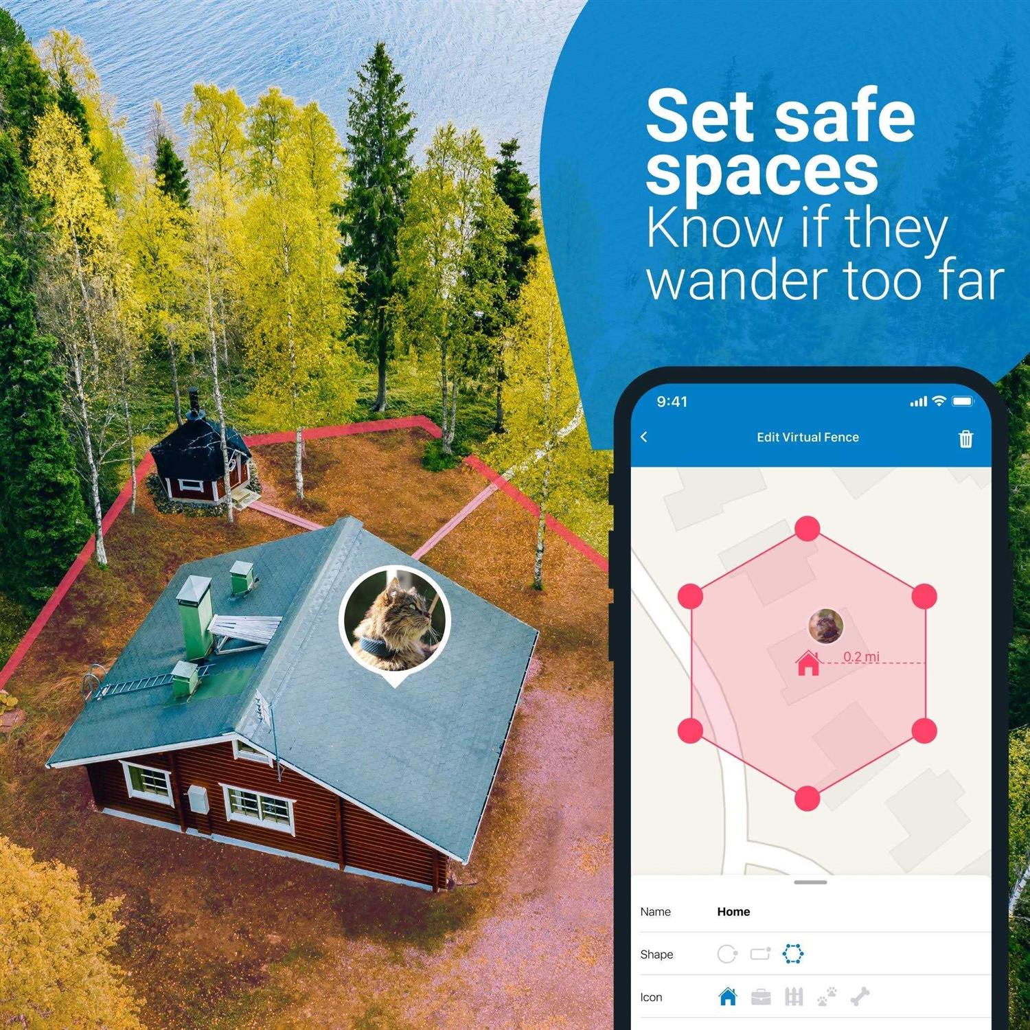 Tractive Waterproof GPS Cat Tracker Location & Activity