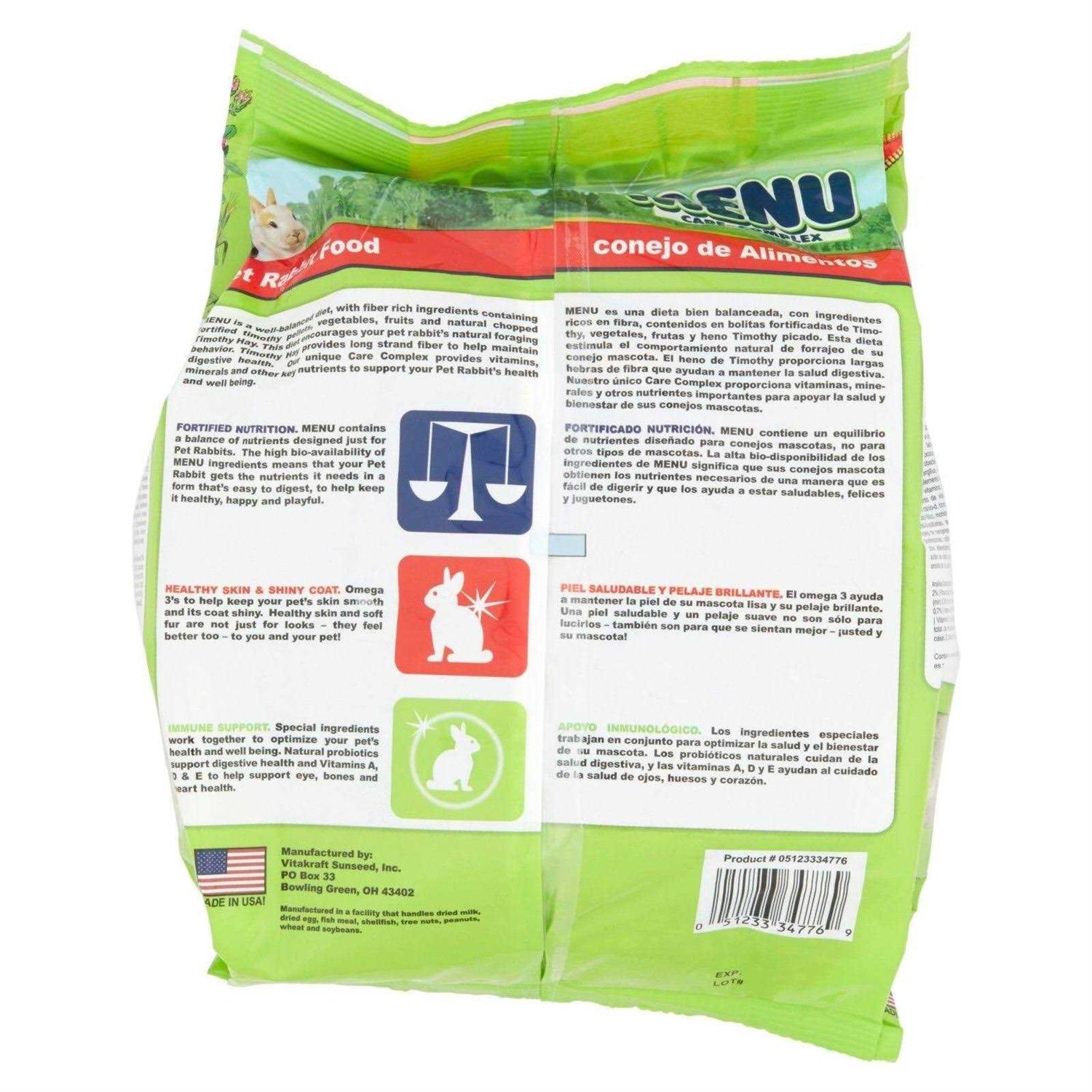 Menu Premium Rabbit Food Timothy Hay Pellets Blend