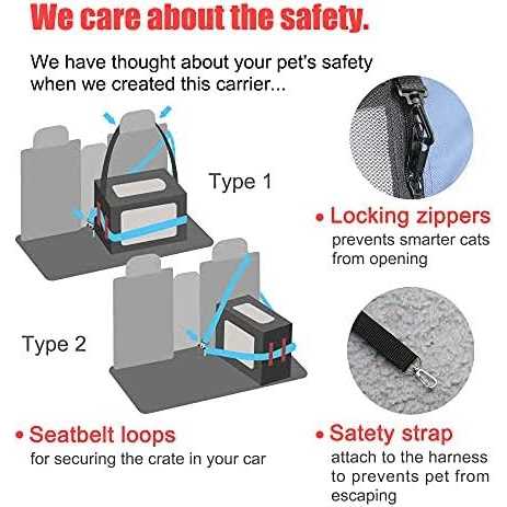 Prutapet Large Cat Carrier Soft-Sided Portable Pet Crate for Car Traveling with Collapsible Litter Box and Bowl