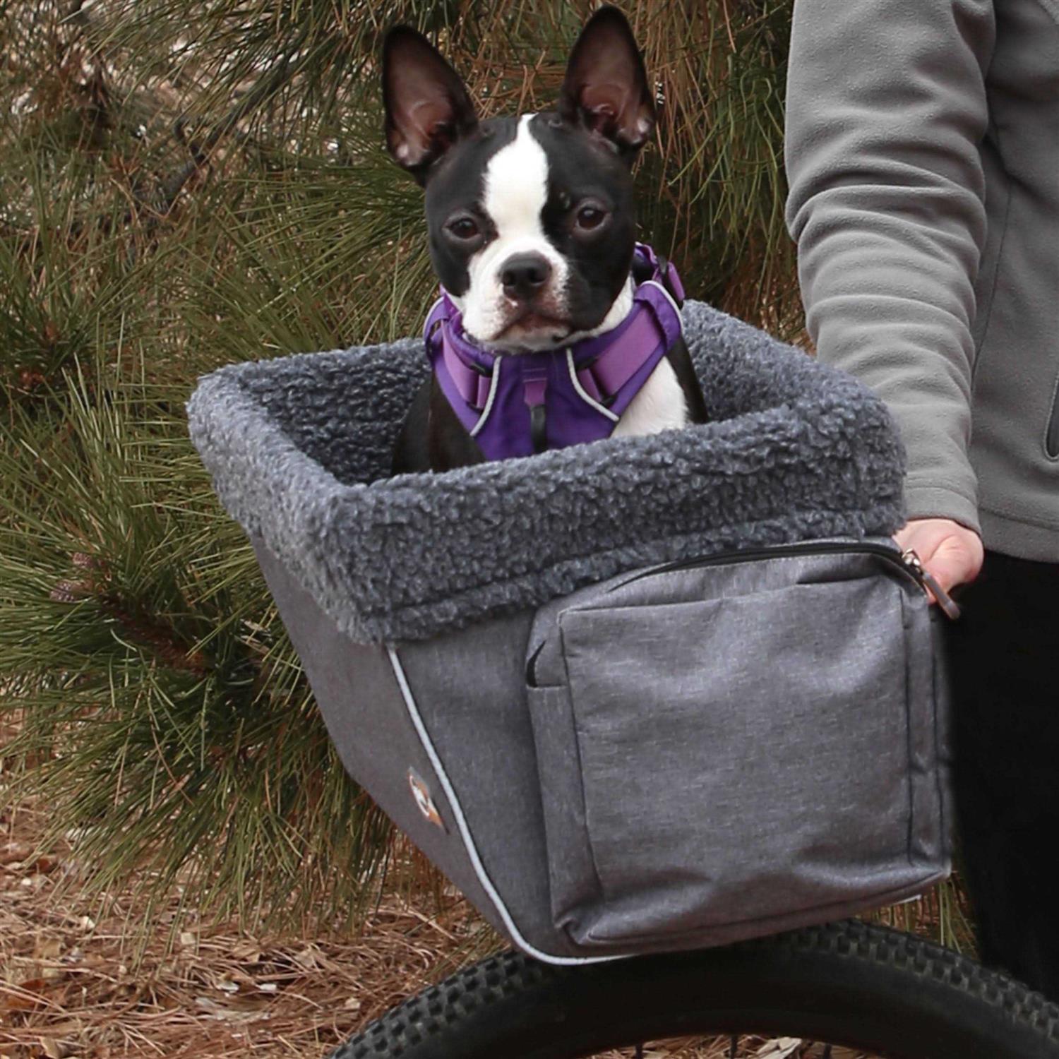 K&H Pet Products Travel Bike Basket for Pets Gray