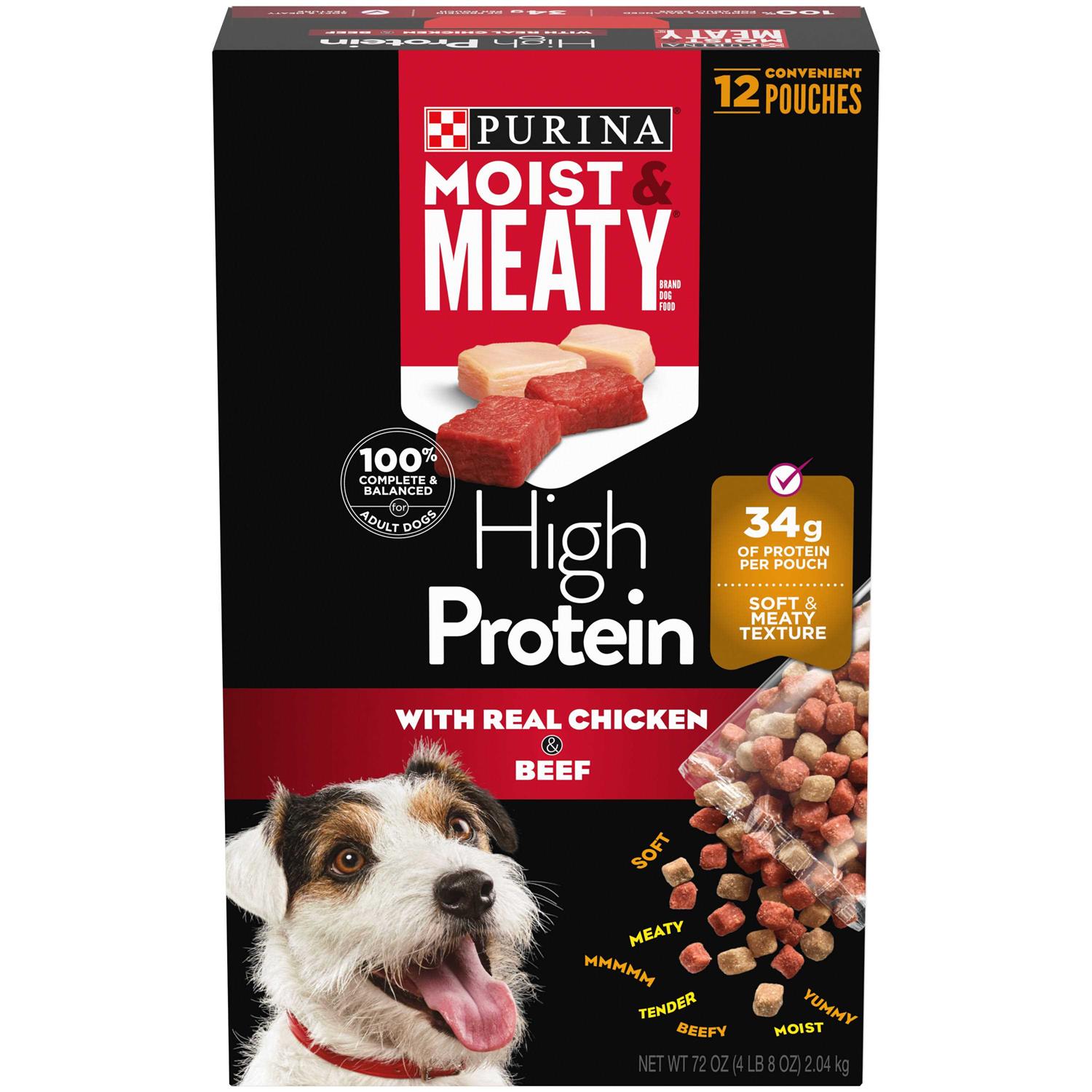 Moist & Meaty High Protein Chicken & Beef Flavor Dry Dog Food