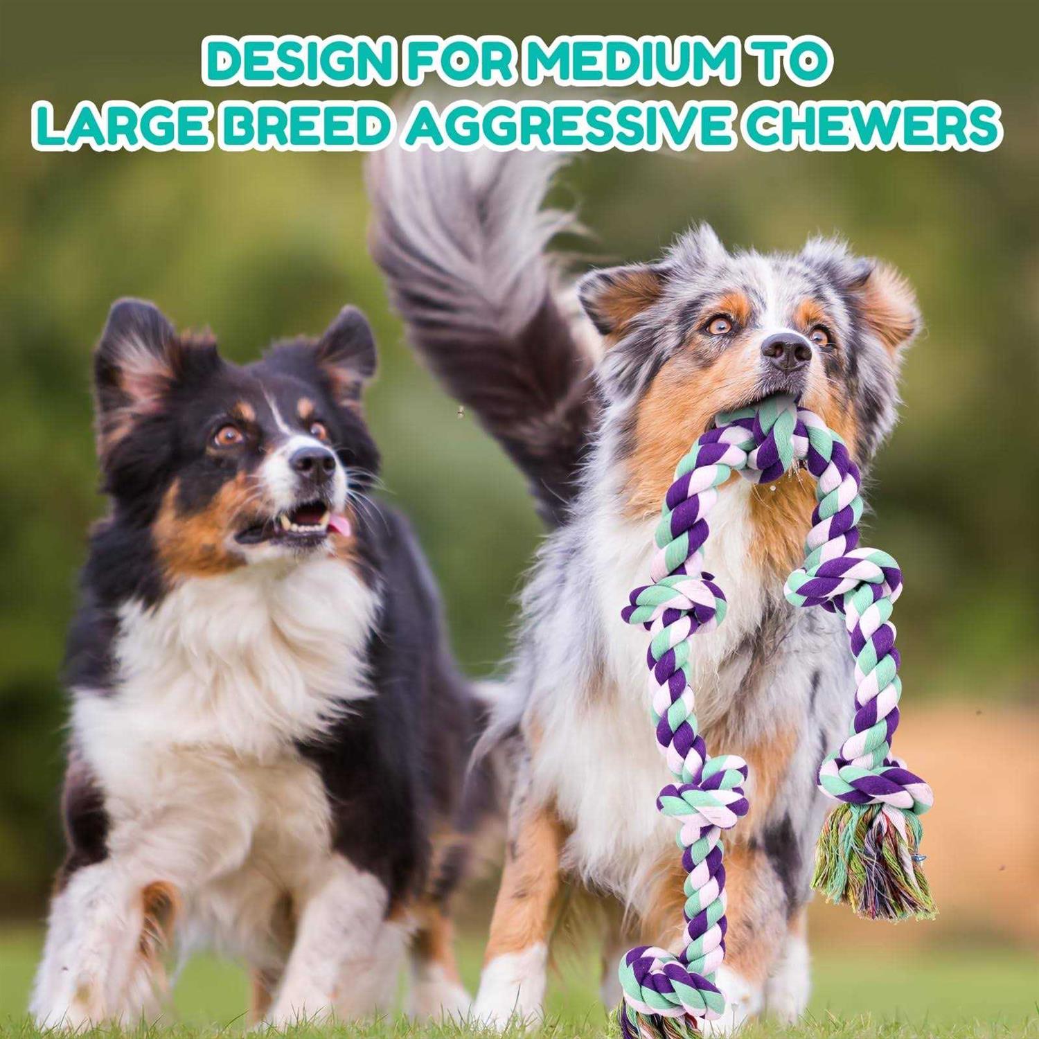 loncoldy Dog Rope Toys for Large Dogs 42In 6 Knots Indestructible Dog Rope Toy