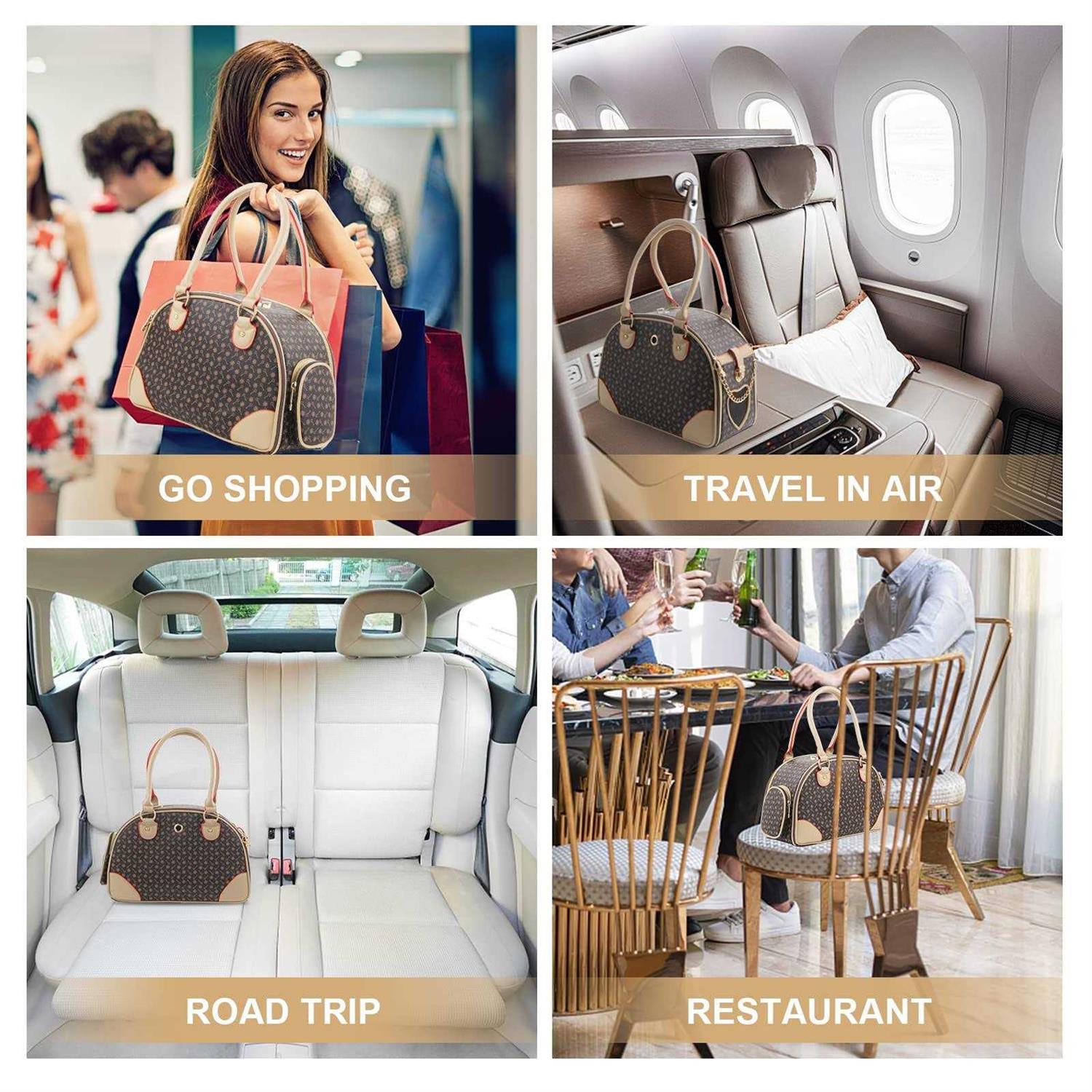 petpetssmart Fashion Dog Carrier Pu Leather Dog Handbag Dog Purse Cat Tote Bag Pet Cat Dog Hiking Bag