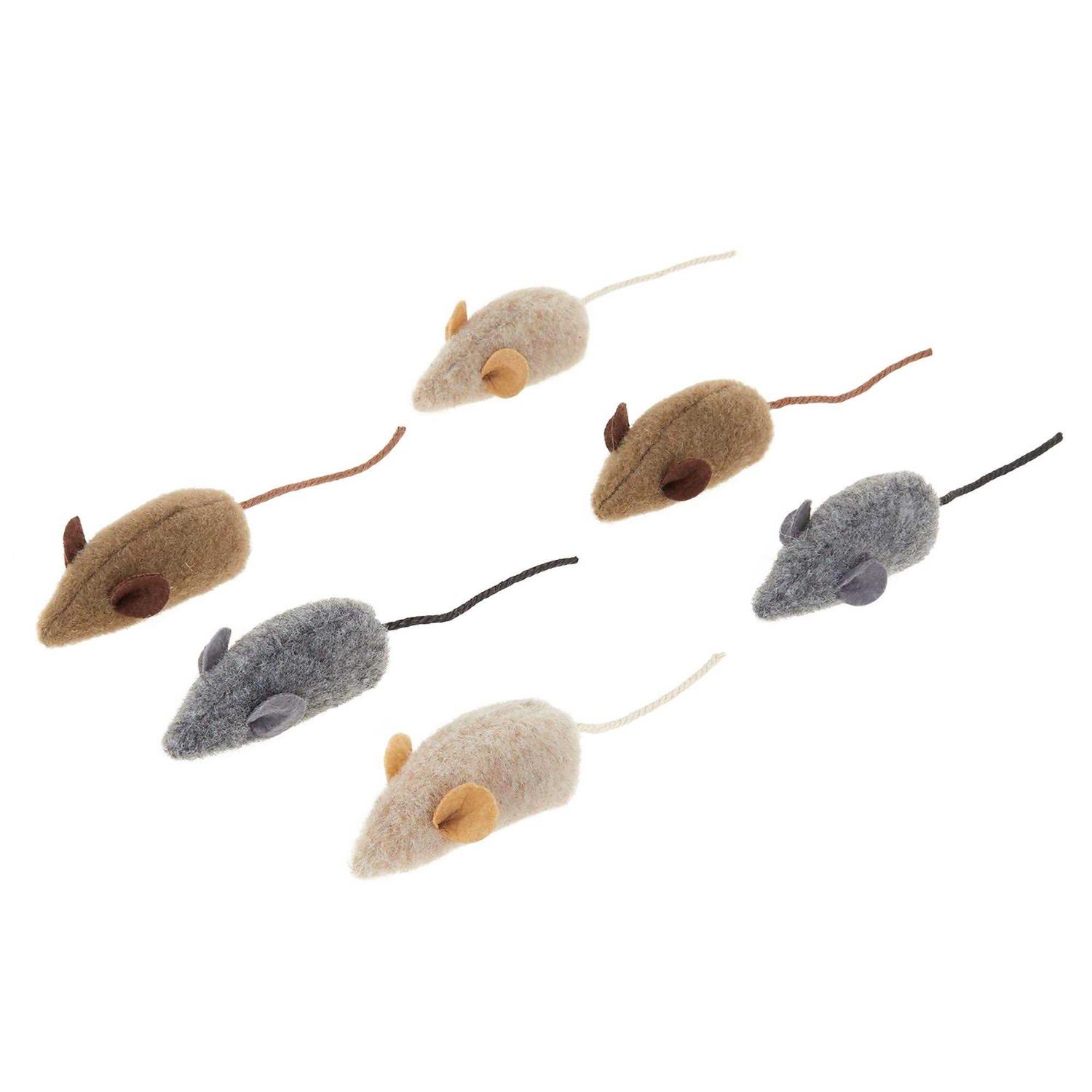Whisker City Wool Mice Cat Toys