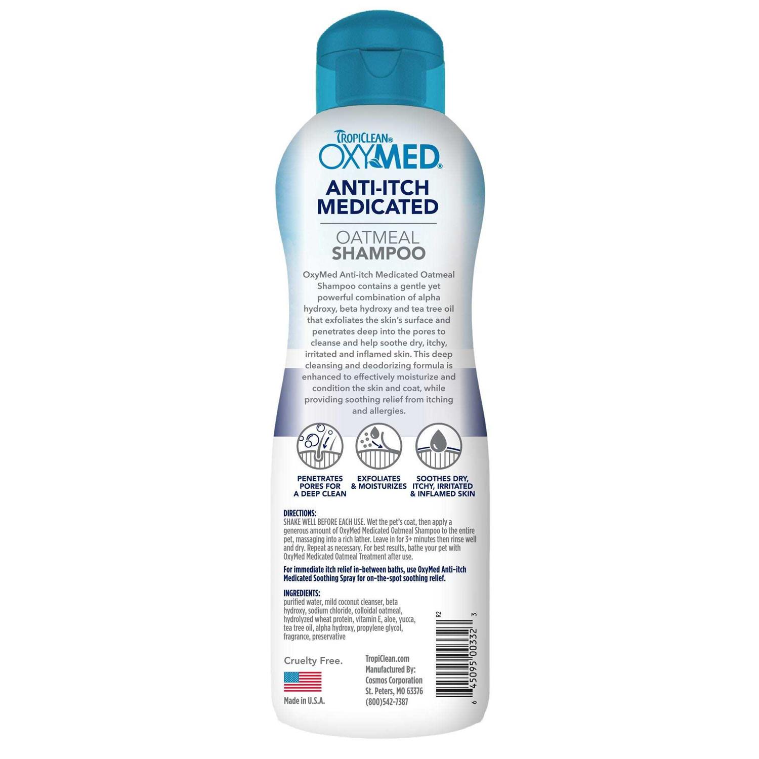 Tropiclean OxyMed Medicated Anti-Itch Oatmeal Pet Shampoo
