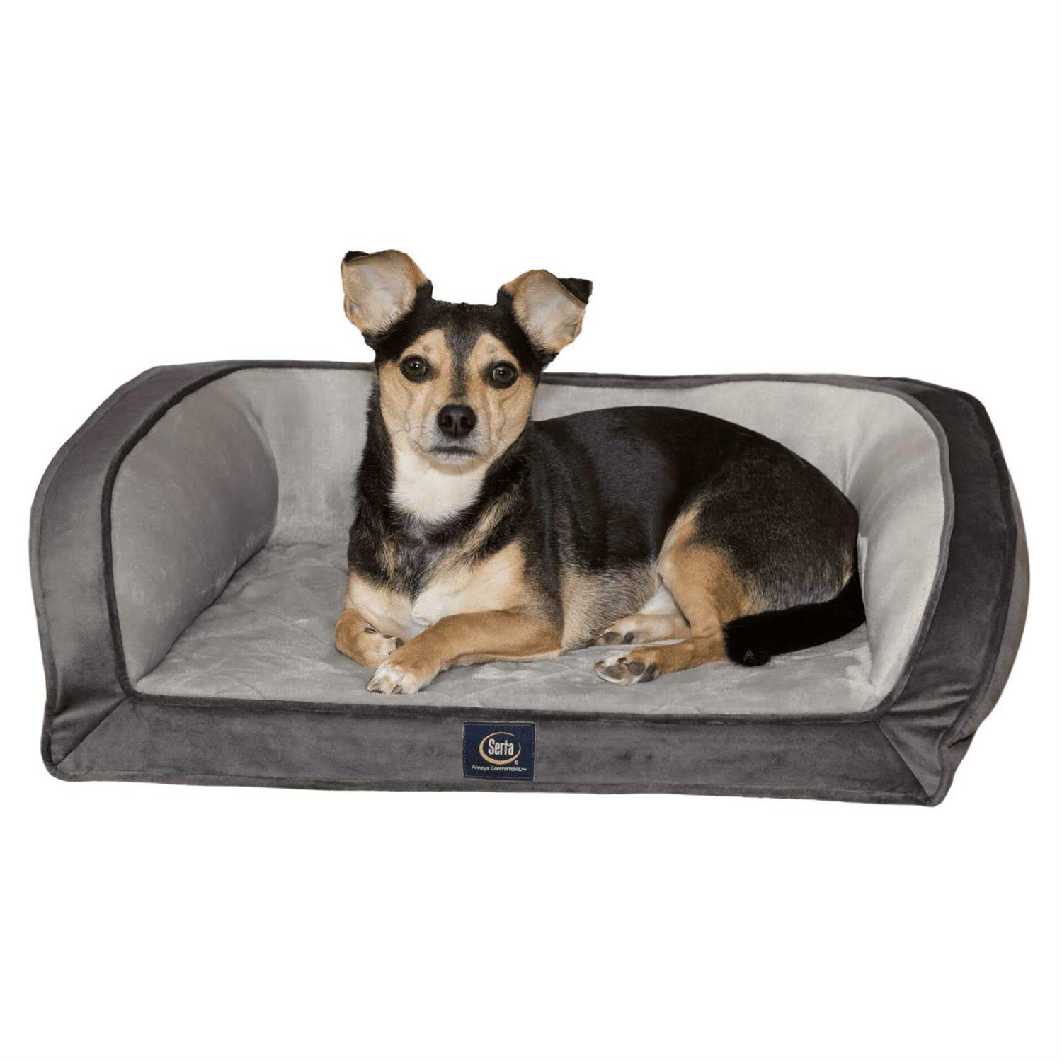 Serta Gel Memory Foam Quilted Ortho Couch Dog Bed