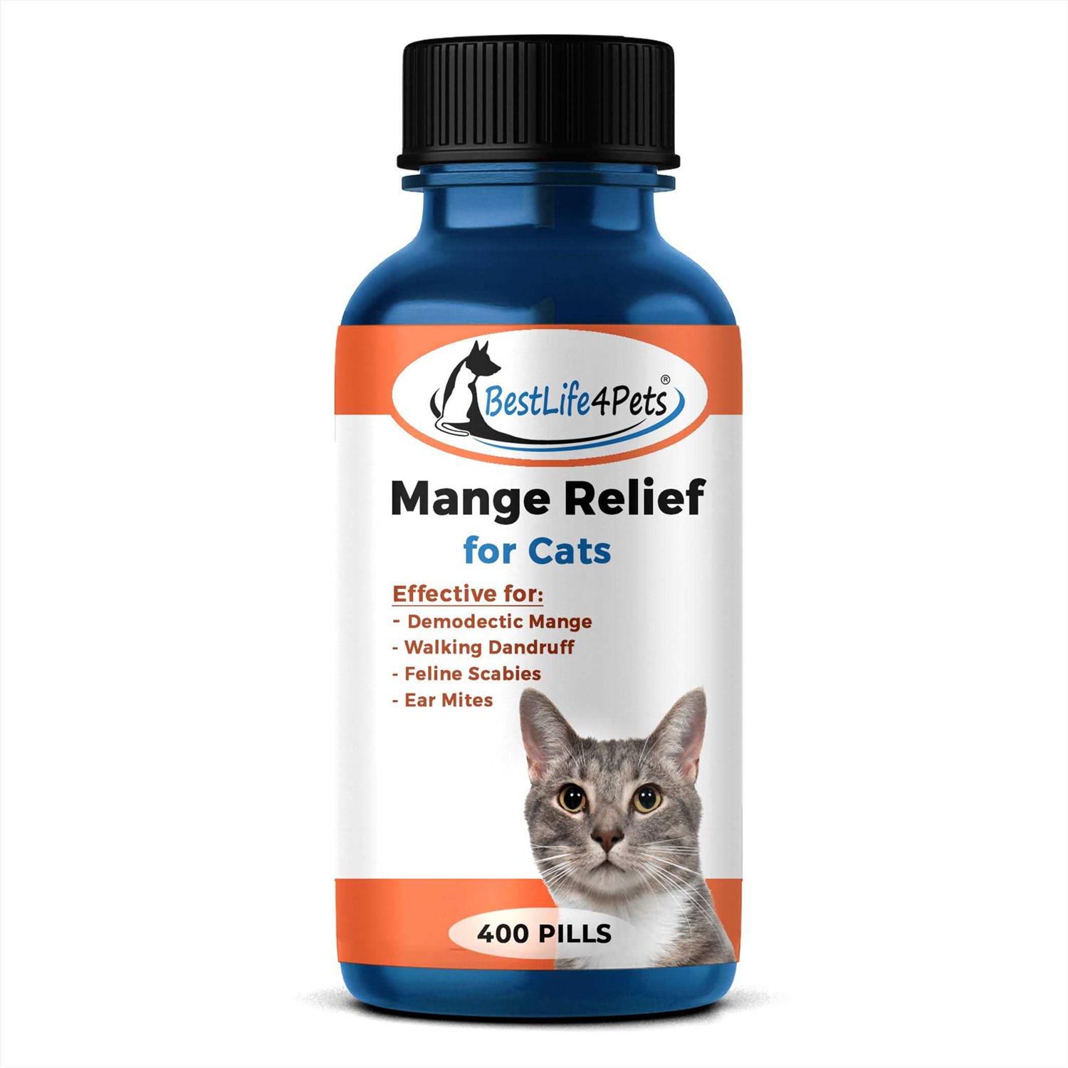 BestLife4Pets Demodectic Mange and Scabies Relief for Cats Ear Mites & Itch Relief Supplements for Cat Itching Relief
