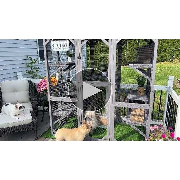 Gutinneen Catio Large Cat House Outdoor Walk in Outdoor Cat Enclosure Indoor Cage Kitty Condo Playpen with Door