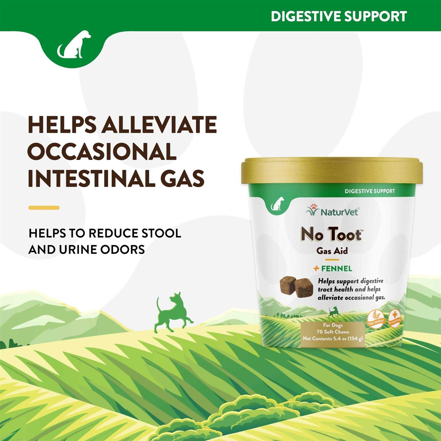 NaturVet No Toot Gas Aid Plus Fennel Soft Chews for Dogs