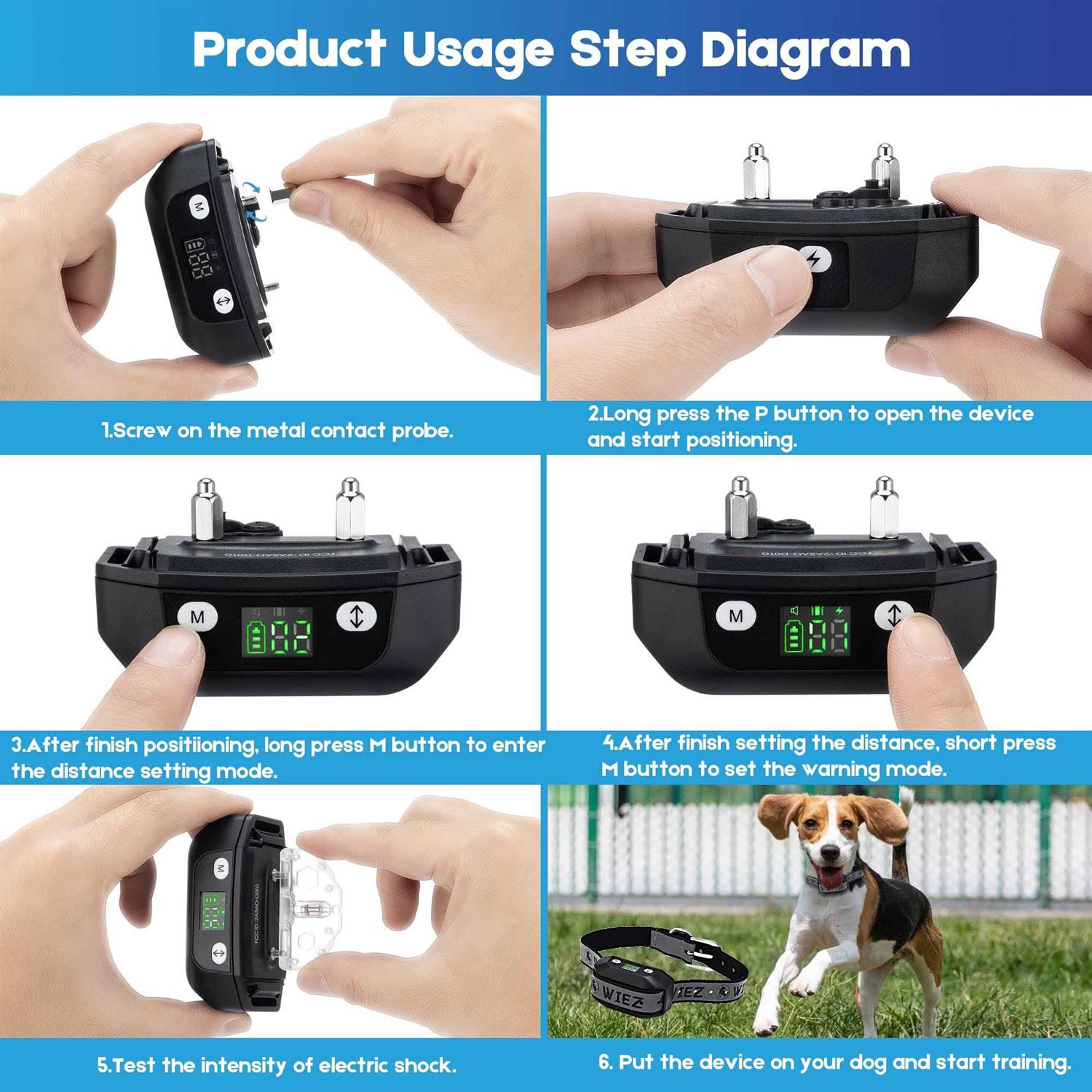 GPS Wireless Dog Fence Electric Dog Collar Fence Range 65-3281ft