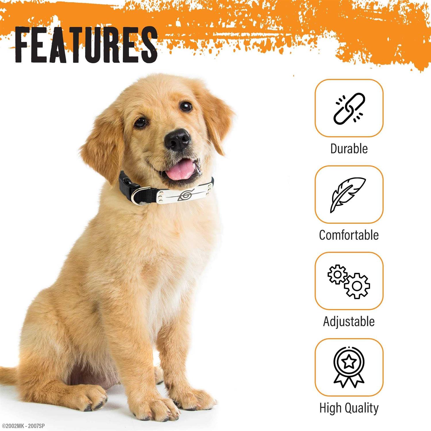 Naruto Dog Collar for Large Dogs Medium Xs/Small Puppy Collars – Officially Licensed Naruto Shippuden Hidden Leaf Village Anime Dog Collar