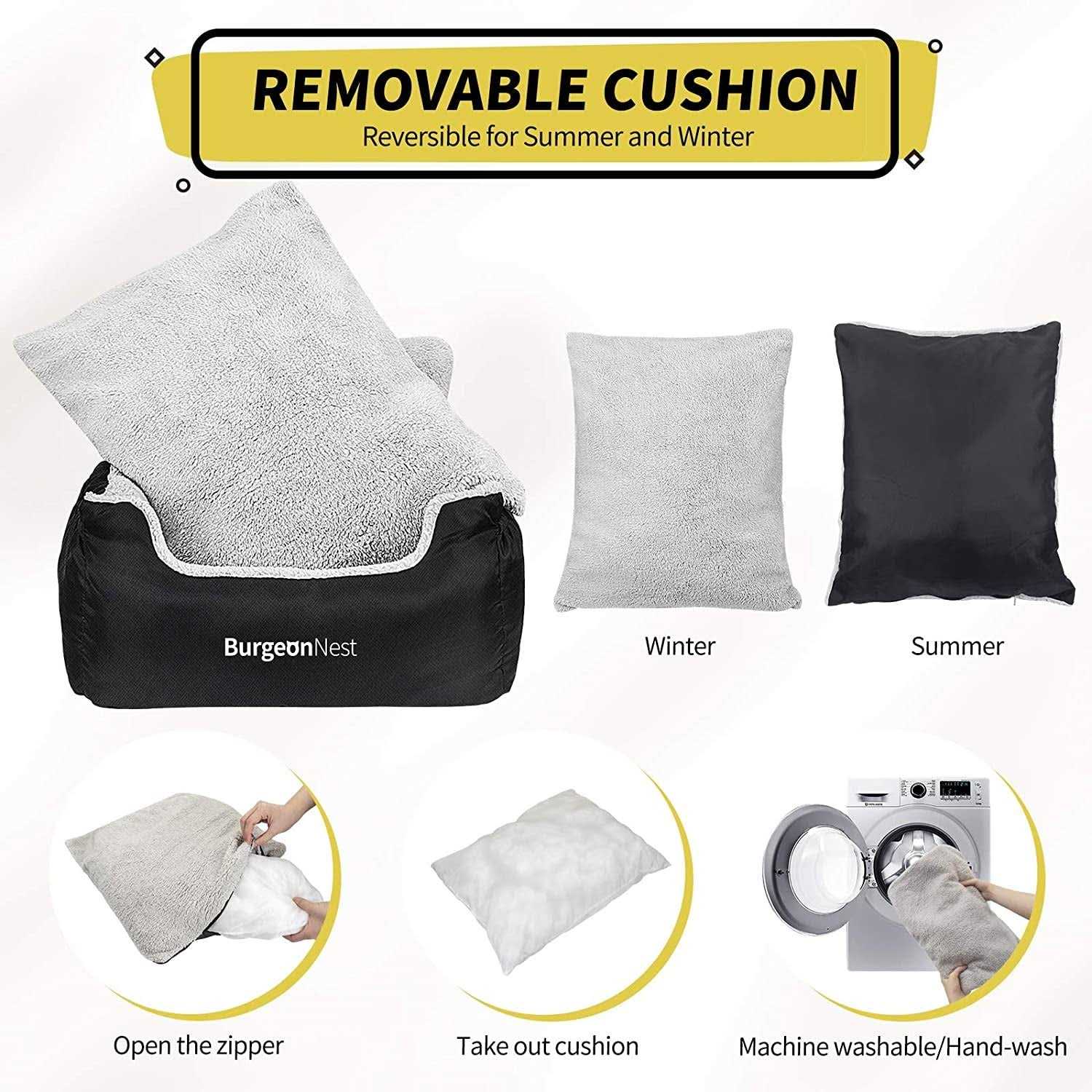 Burgeonnest Dog Car Seat for Small Dogs, Fully Detachable and Washable Dog Carseats Small Under 25