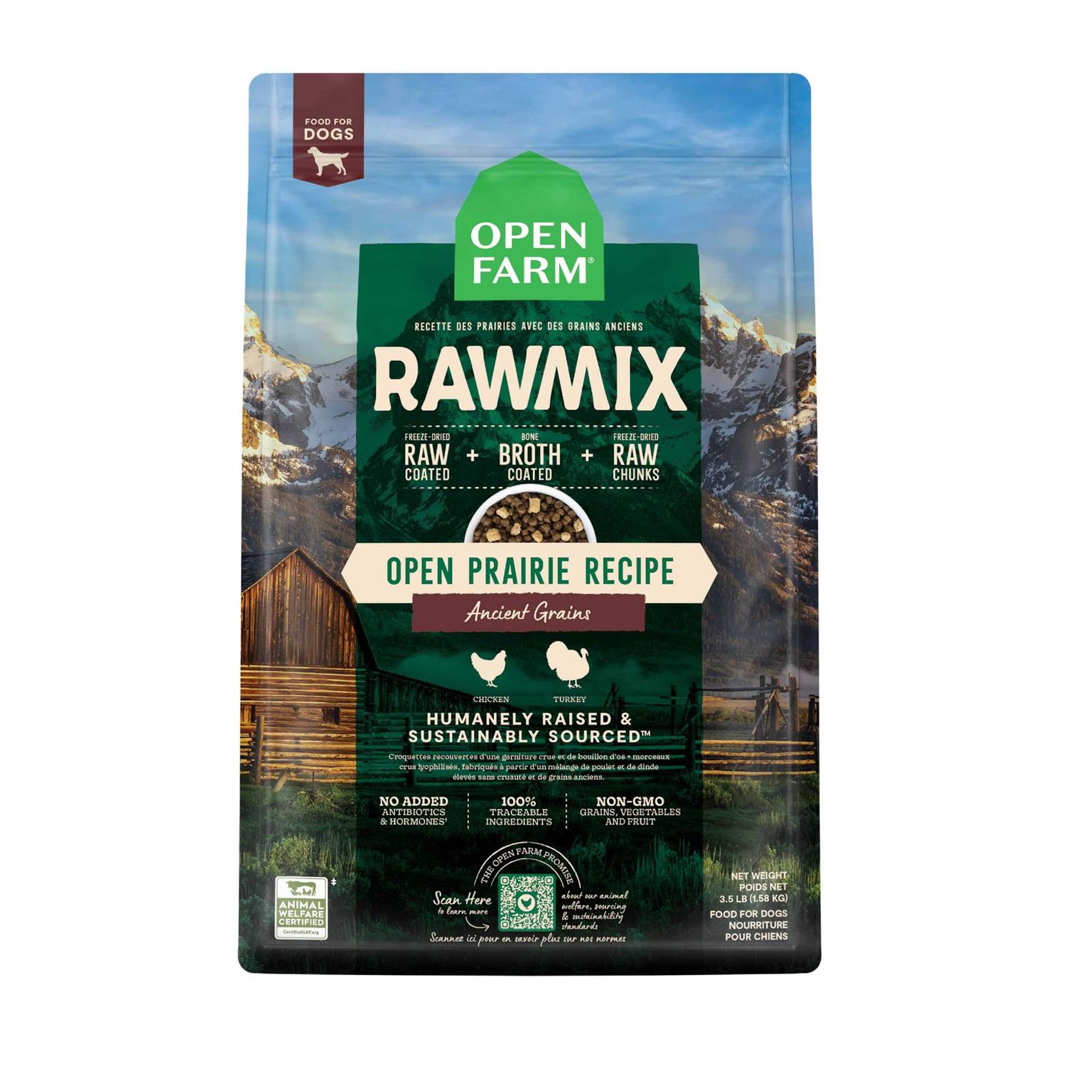 Open Farm Open Prairie Ancient Grains RawMix Dog Food