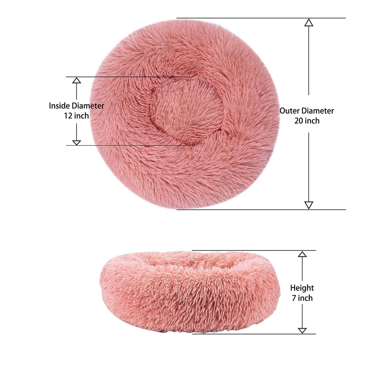 Gavenia Washable Donut Cat and Dog Bed,Soft Plush Pet Cushion,Waterproof Bottom