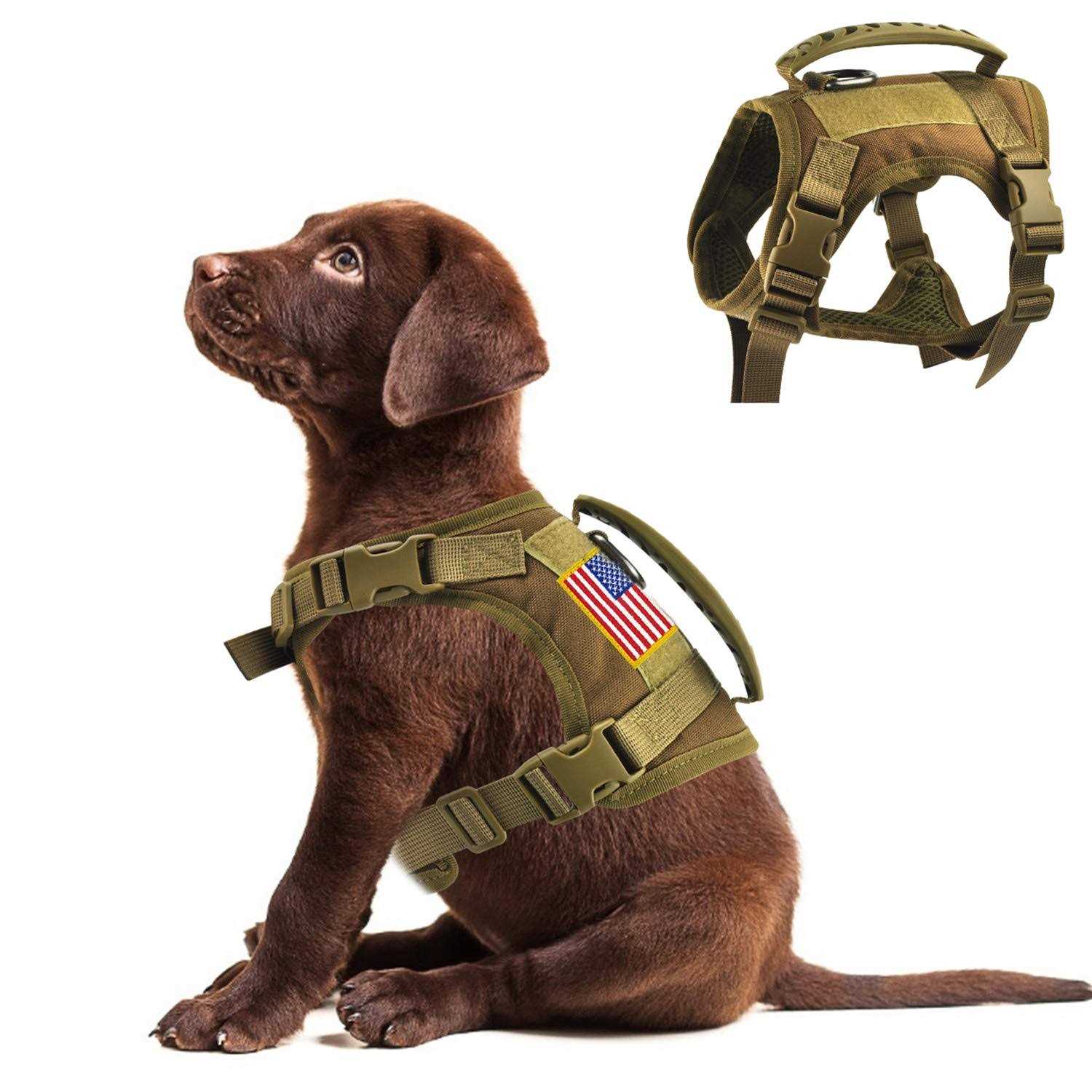 Hanshengday Tactical Service Dog Vest Harness Outdoor Training Handle Water-Resistant comfortable Military Patrol K9 Dog Harness with Handle