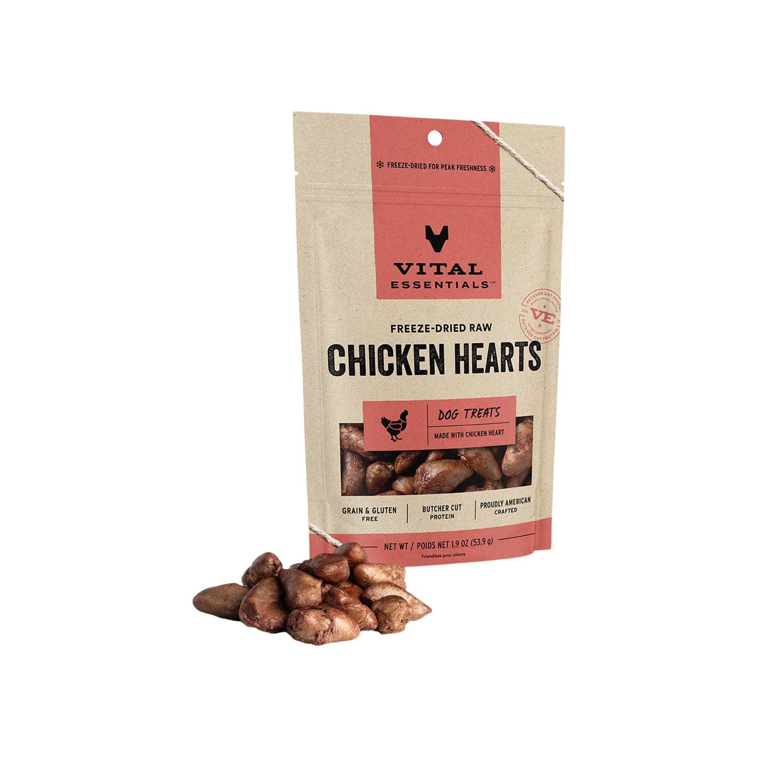 Vital Essentials Freeze Dried Chicken Hearts Dog Treats