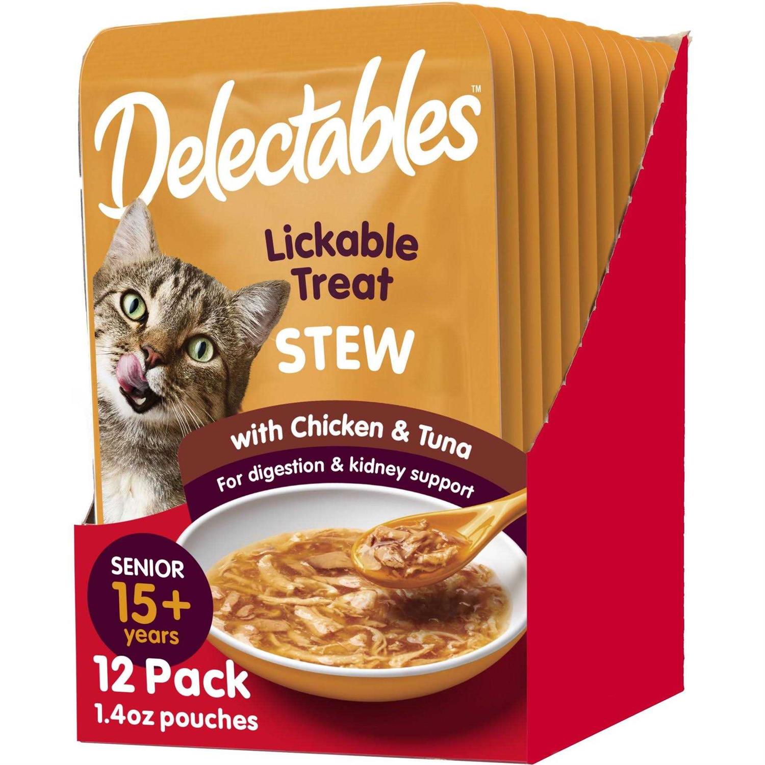 Hartz Delectables Stew Senior Chicken & Tuna Lickable Cat Treats