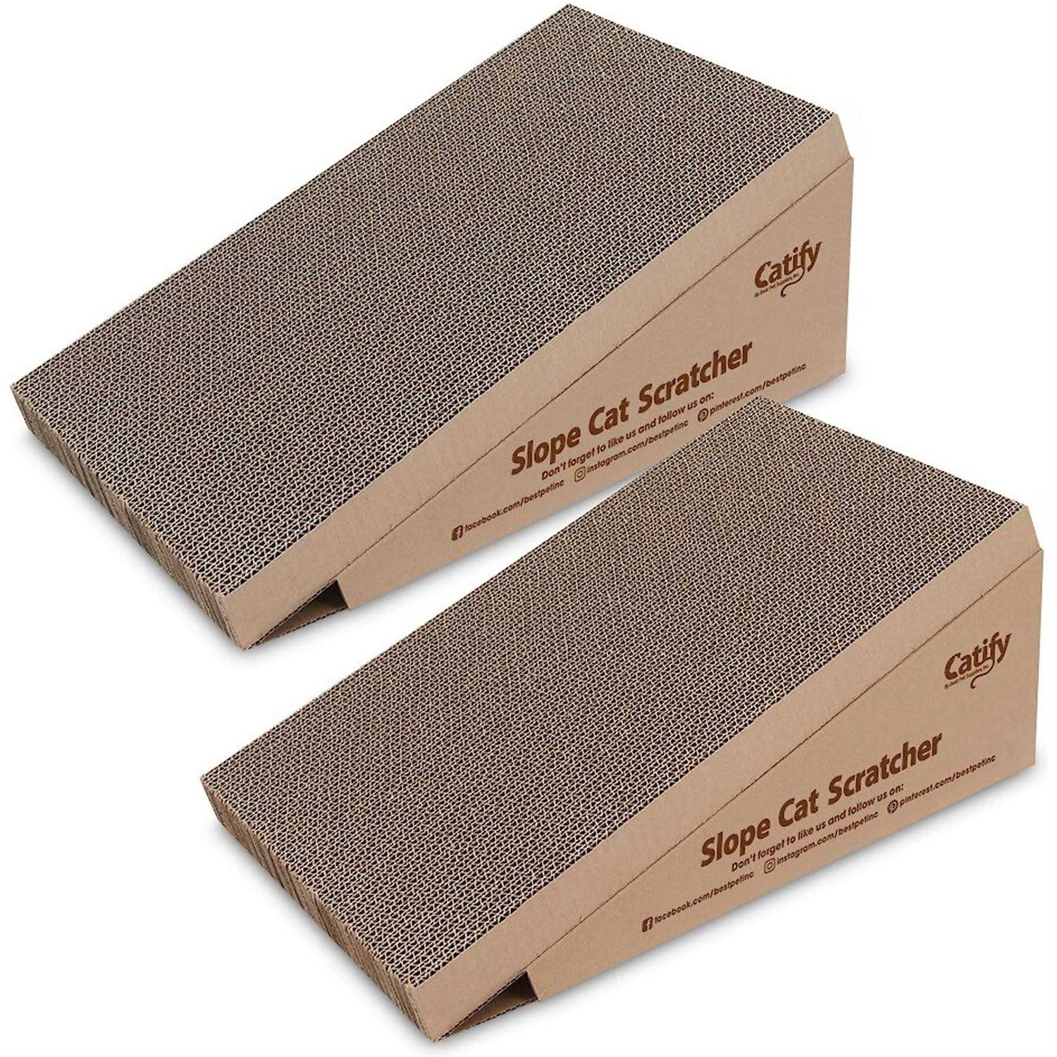 Best Pet Supplies Corrugated Cardboard Cat Scratcher Refill Pads, Lounger, and Fun Interactive Scratching Boards