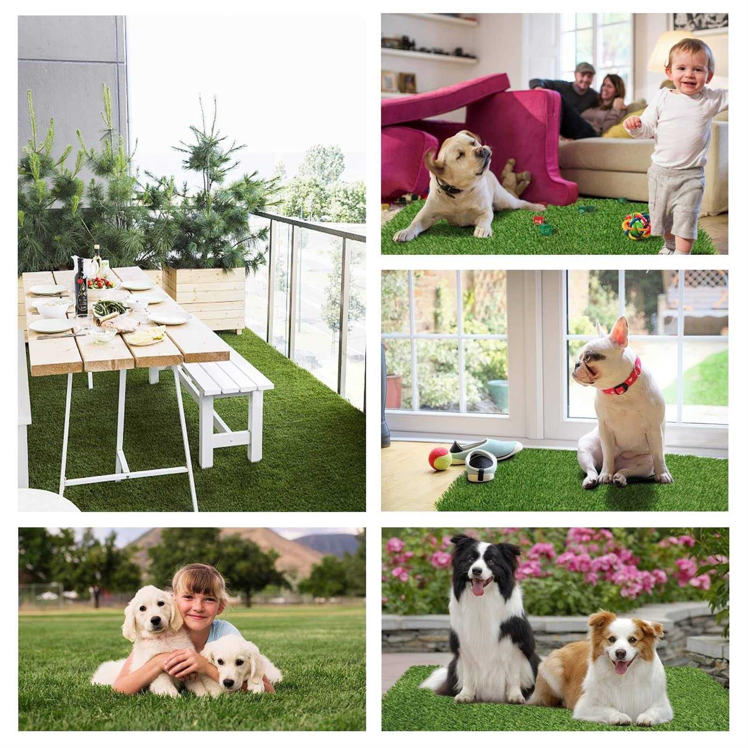 Loytryal 39.4 x 31.5 Inches Fake Grass Pee for Dogs Artificial Grass Rug Turf for Puppy Potty Training Washable Grass Mat Pee Grass for Dog Potty