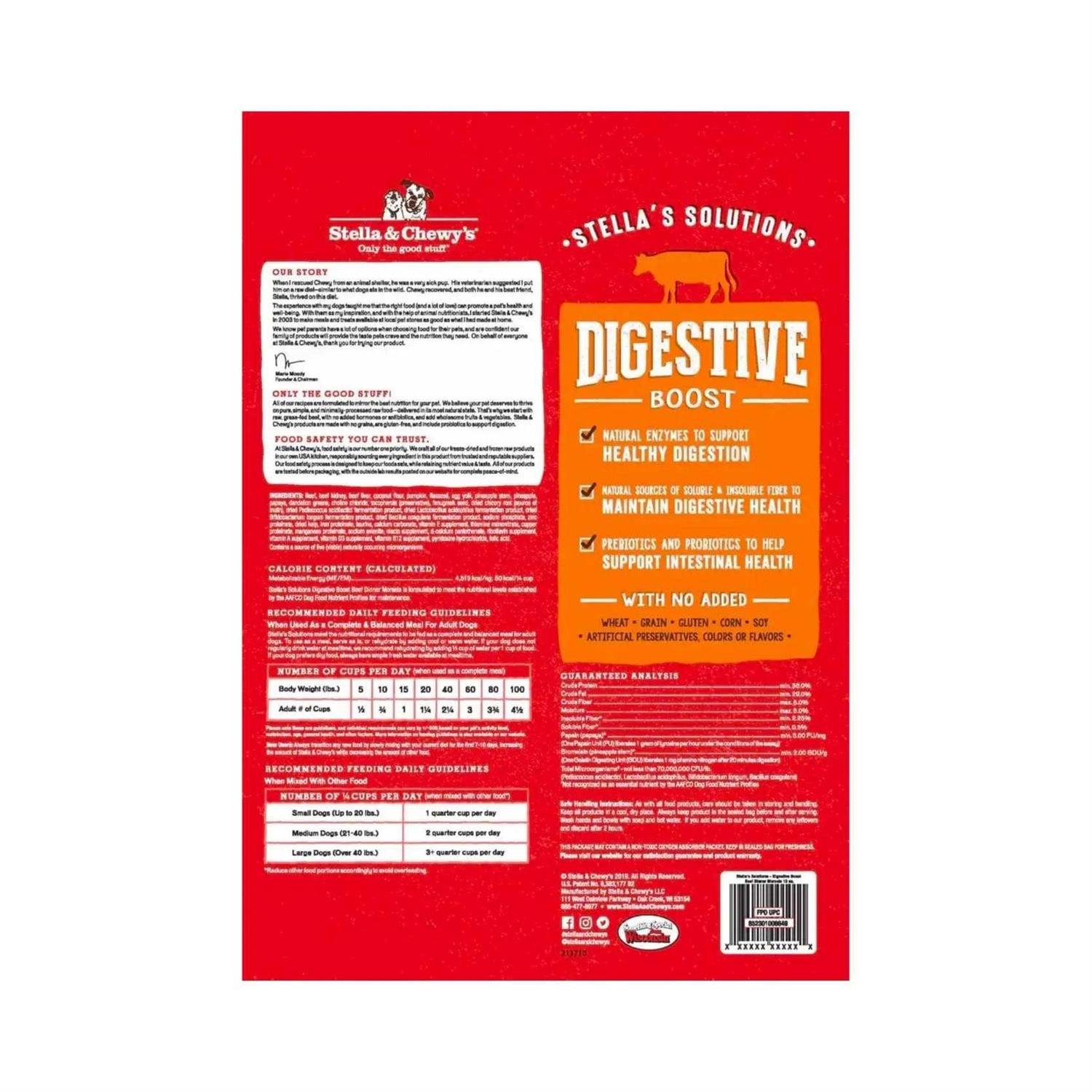 Stella & Chewy’s Solutions Digestive Boost Beef Freeze-Dried Dog Food