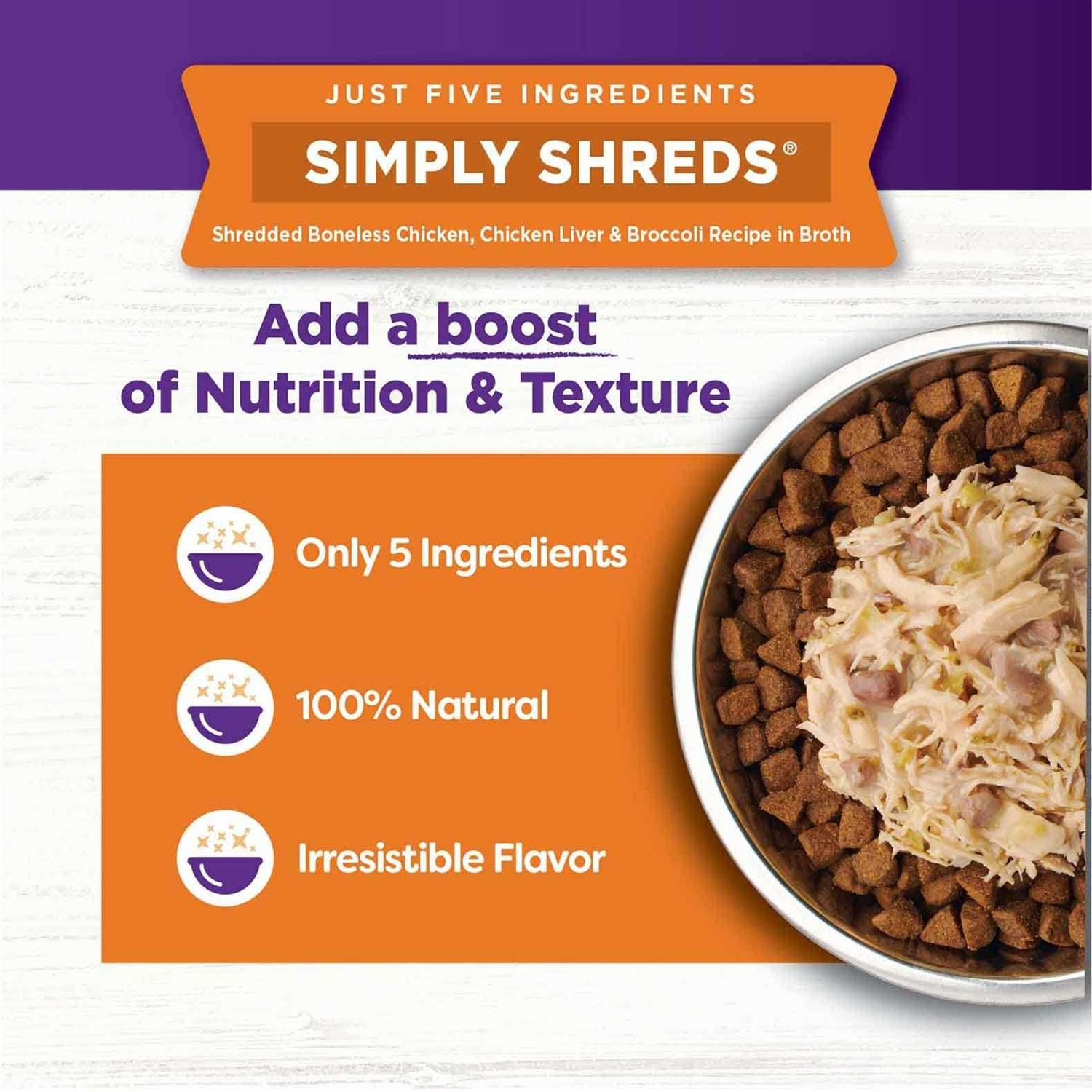 Wellness Core Simply Shreds Natural Grain Free Chicken Wet Dog Food Topper