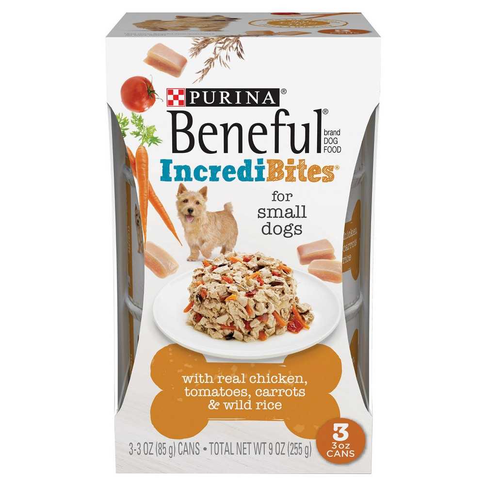 Purina Beneful IncrediBites with Chicken, Tomatoes, Carrots & Wild Rice Canned Dog Food, 3-oz, case of 24