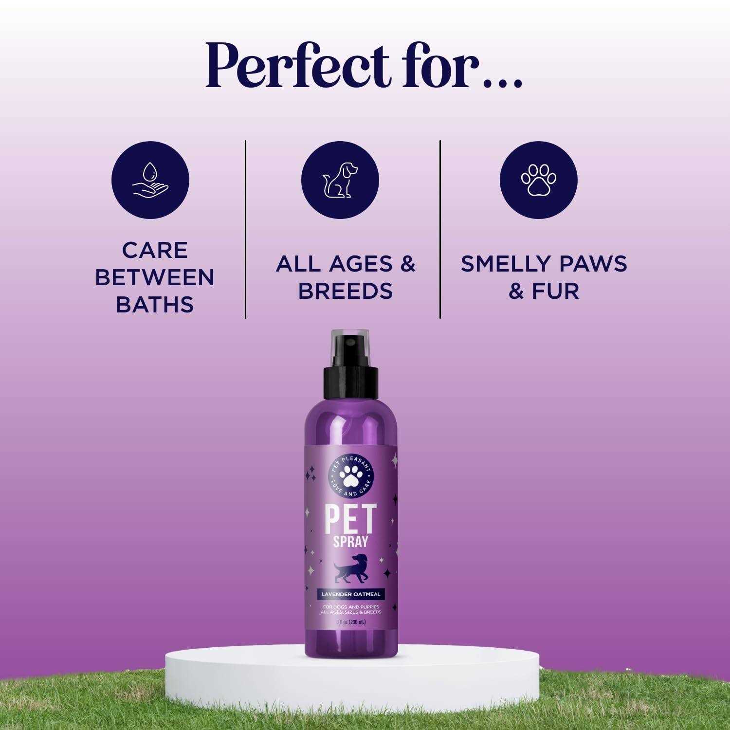 HONEYDEW Lavender Oil Dog Deodorizing Spray Dog Spray for Smelly Dogs and Puppies and Dog Calming Spray with Lavender Essential Oil