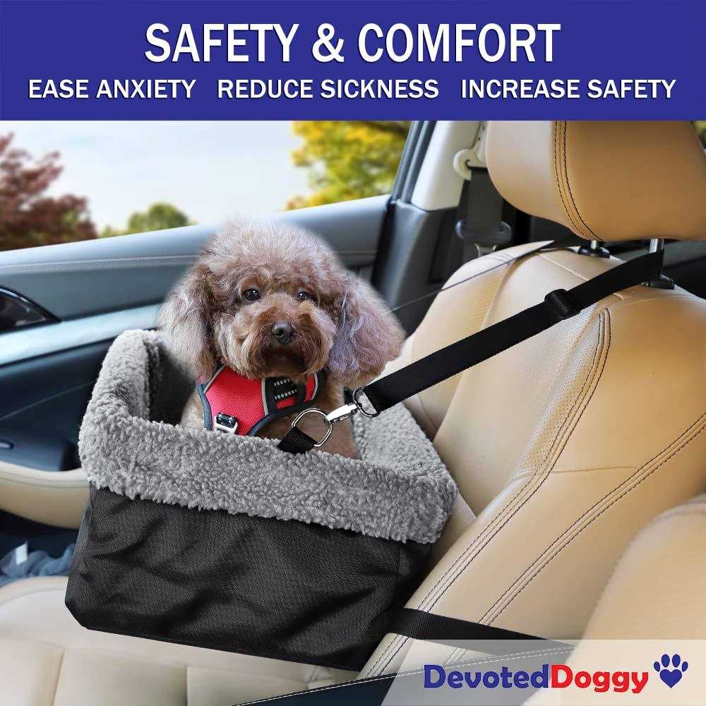 Devoted Doggy Deluxe Dog Car Seat Dog Booster Seat Fits Pets up to 15lbs