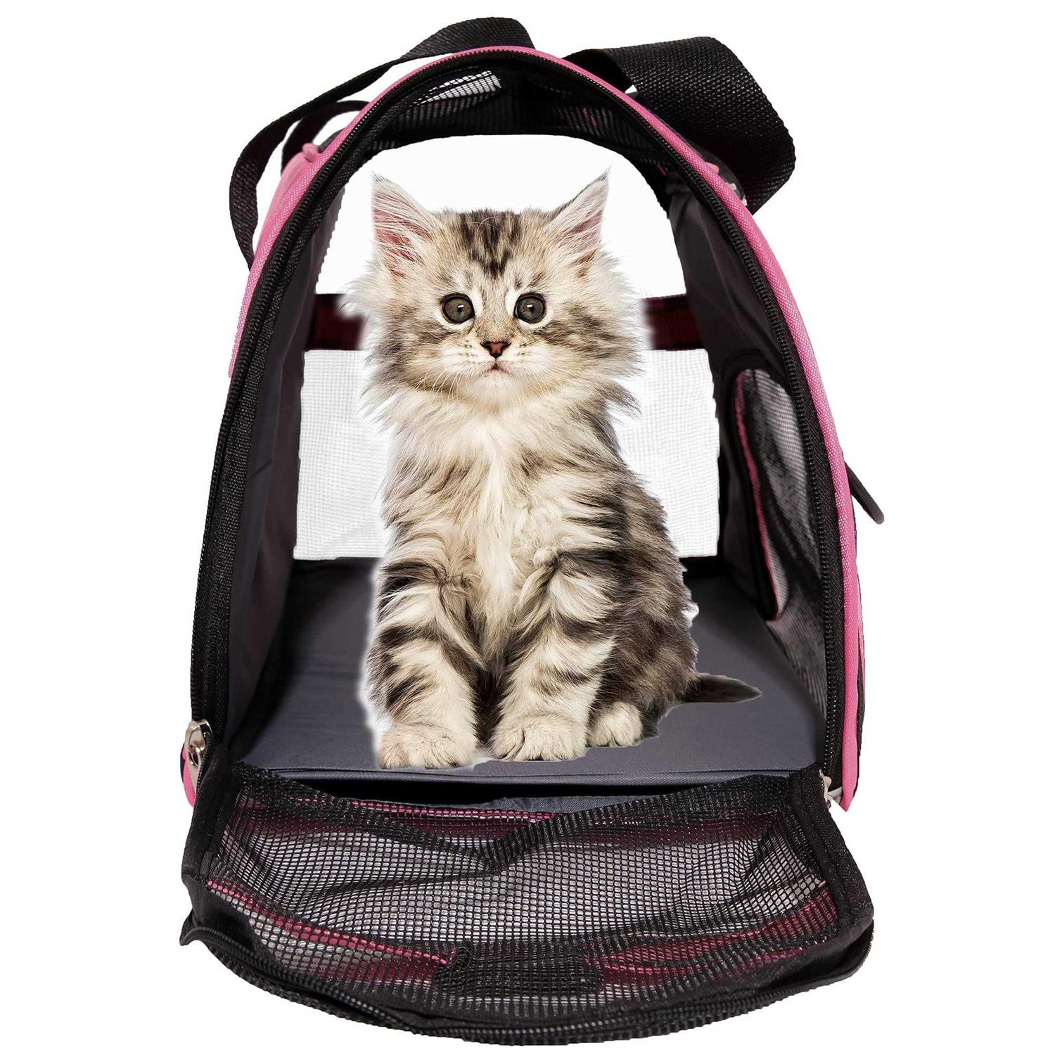 MuchL Cat Carrier Soft-Sided Pet Travel Carrier for Medium Cats Small Cats Dog Carriers for Small Dogs Puppy Comfort Portable Foldable Dog Cat Pet