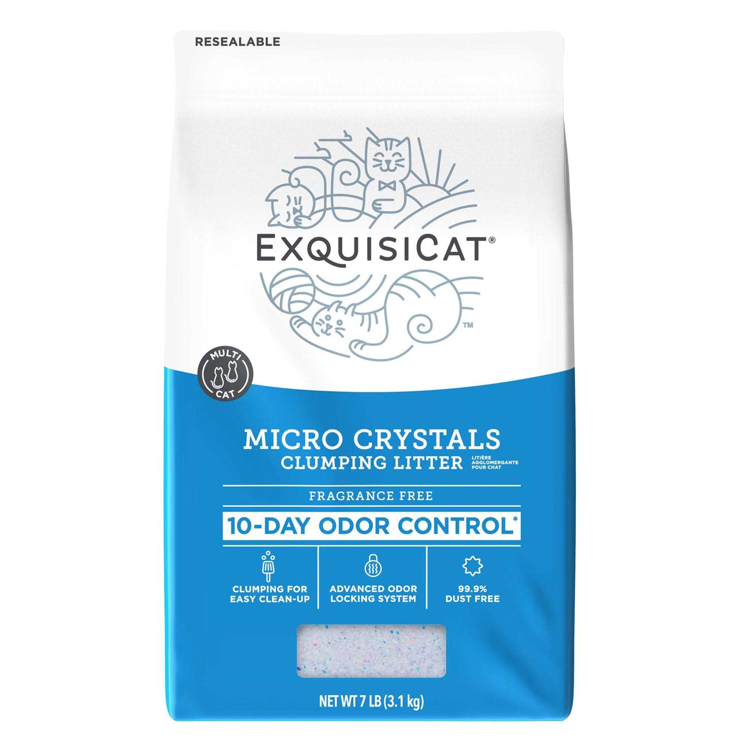 ExquisiCat Fragrance Free Clumping Micro Crystals Cat Litter