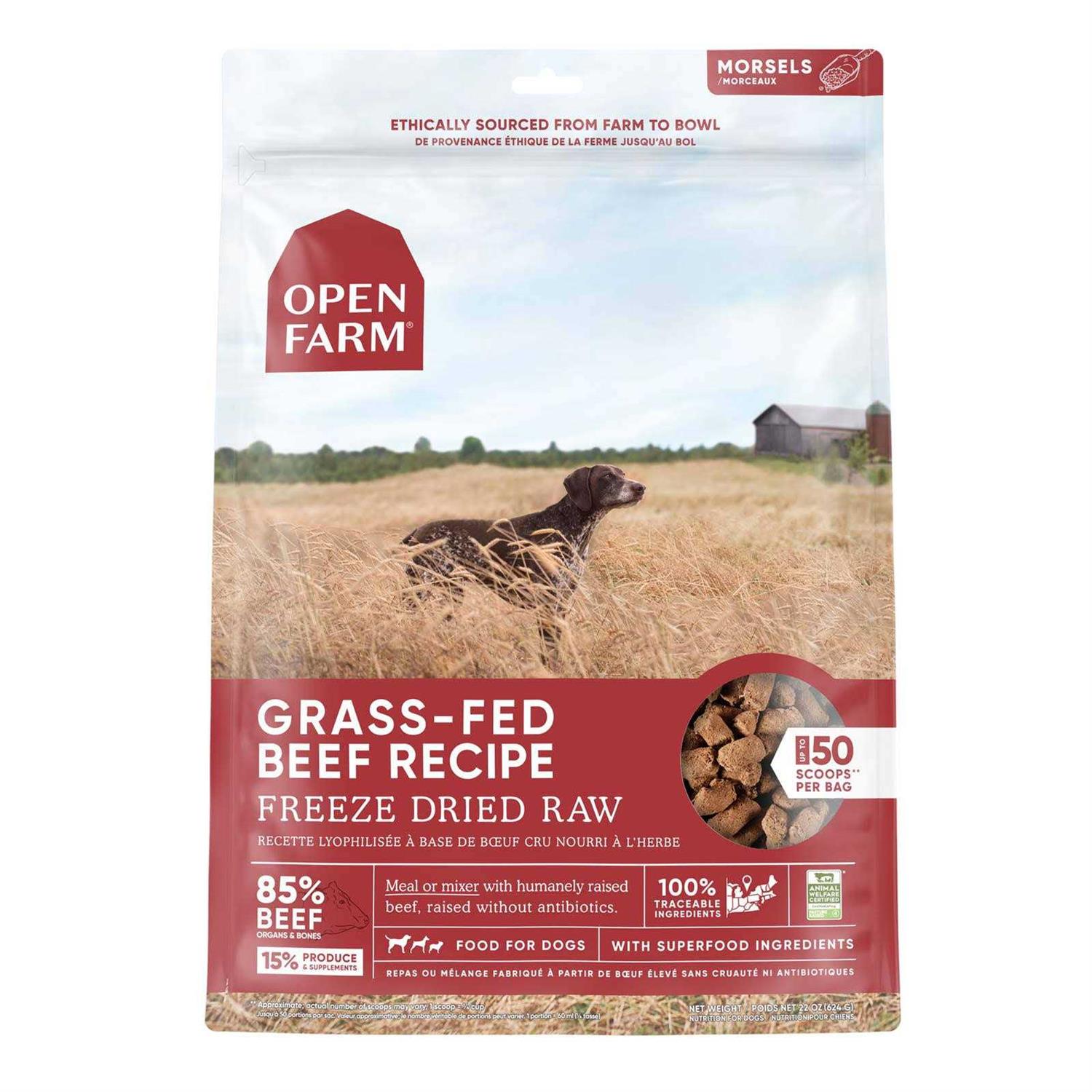 Open Farm Freeze Dried Raw Dog Food Grass-Fed Beef
