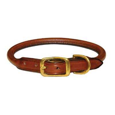 Tory Leather Rolled Leather Dog Collar