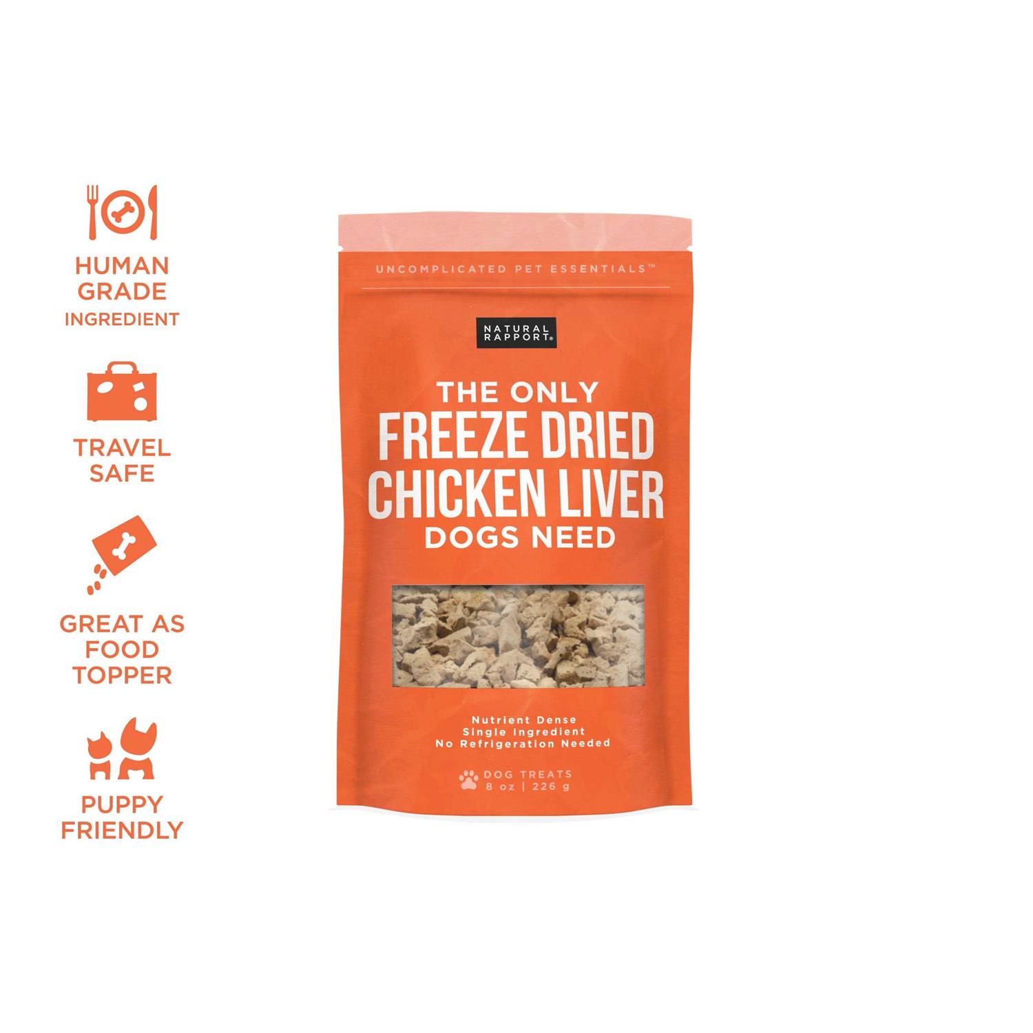 Natural Rapport The Only Freeze-Dried Chicken Liver Dog Treats