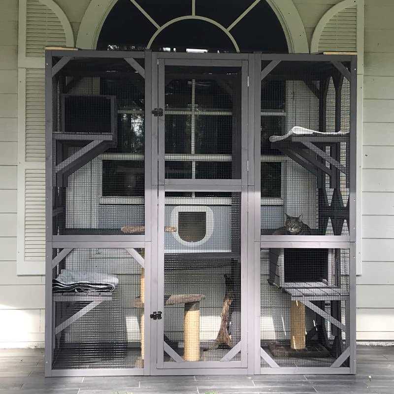 Gutinneen Catio Large Cat House Outdoor Walk in Outdoor Cat Enclosure Indoor Cage Kitty Condo Playpen with Door