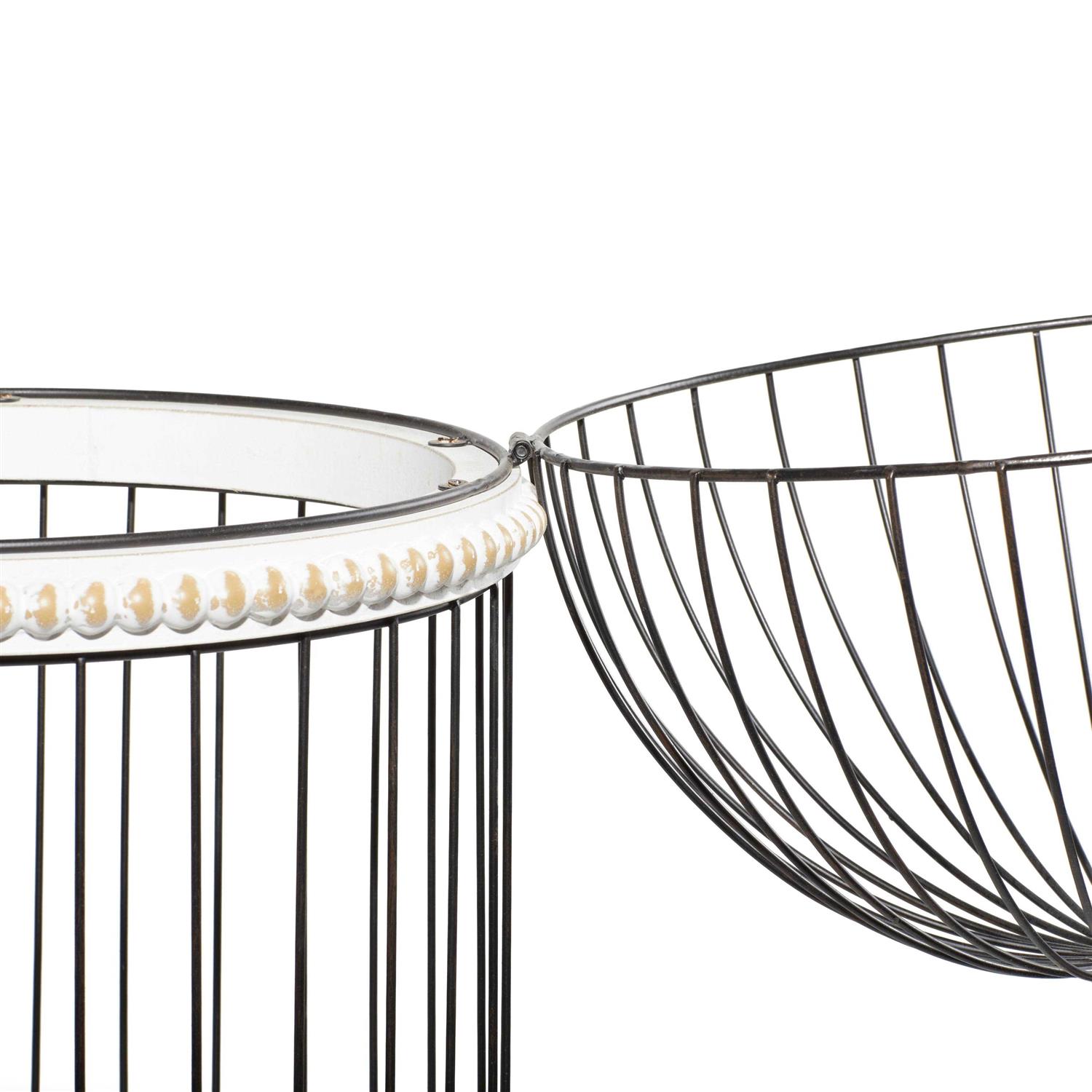 zph5263 White Wood Farmhouse Birdcage